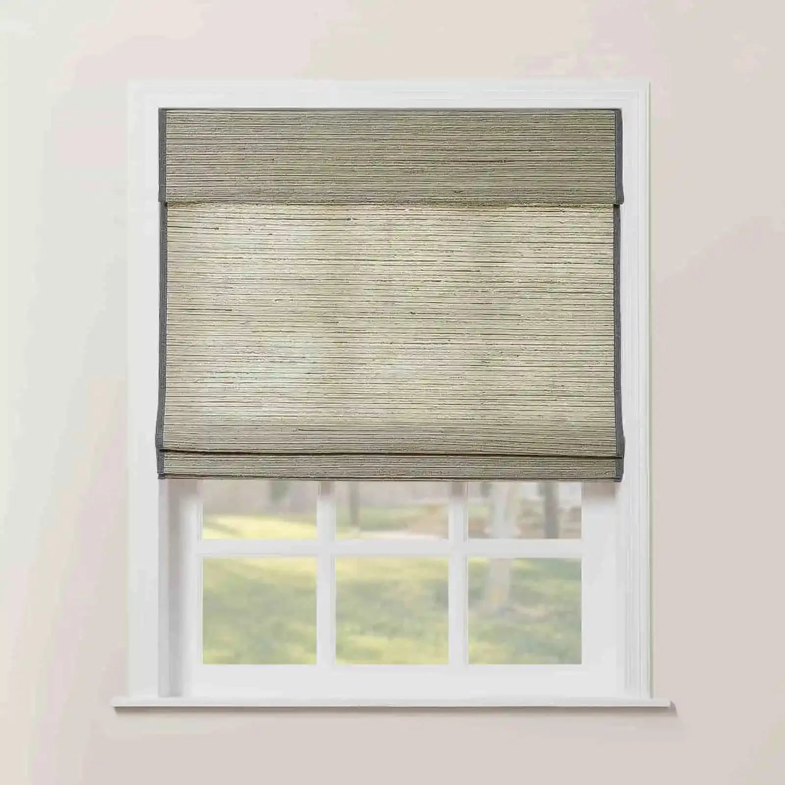 Rae Natural Ramie Flax Woven Wood Shades Series C - Eco-Friendly Window Coverings for Living Room, Bedroom & Office Decor