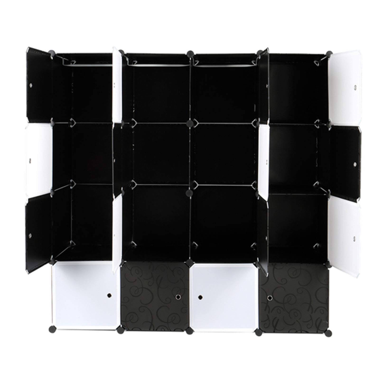 DWLOMHE 16-Cube Modular Bookshelf & Storage Closet - DIY Plastic Wardrobe Cabinet for Bedroom, Clothes & Home Organization - Perfect for Small Spaces, Kids Room & Dorm Decor