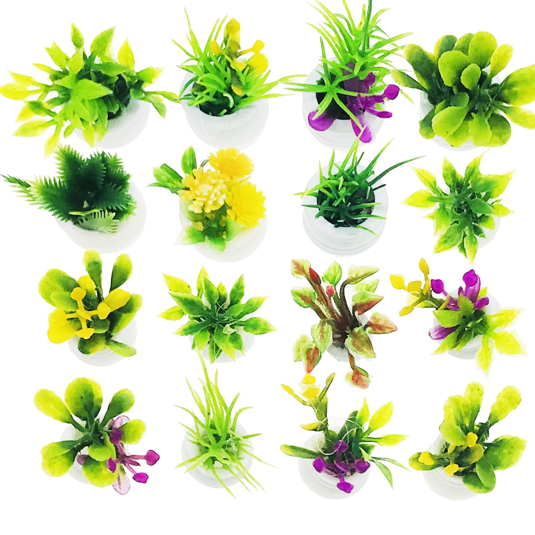 20 PCS Miniature Potted Plants Set - Artificial Succulents & Flowerpots for Dollhouse Garden Decor, DIY Mini Fairy Garden, Terrarium, and Home Decoration