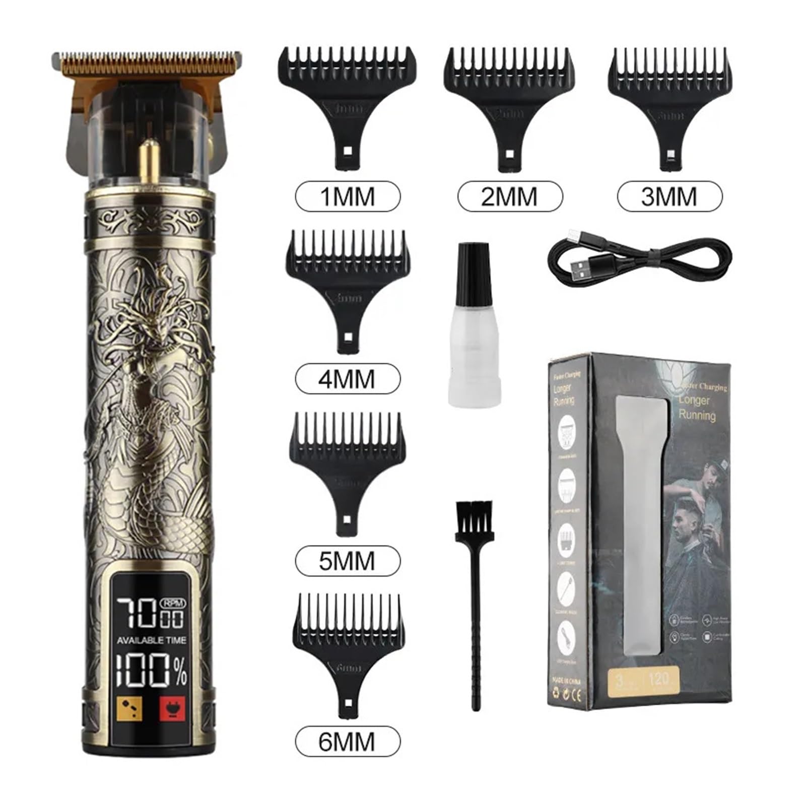 T9 LCD Electric Hair Clipper for Men - Precision Trimmer with Oil Shaving Head & ABS Black Design | Perfect for Home Grooming, Beard Trimming & Hair Styling