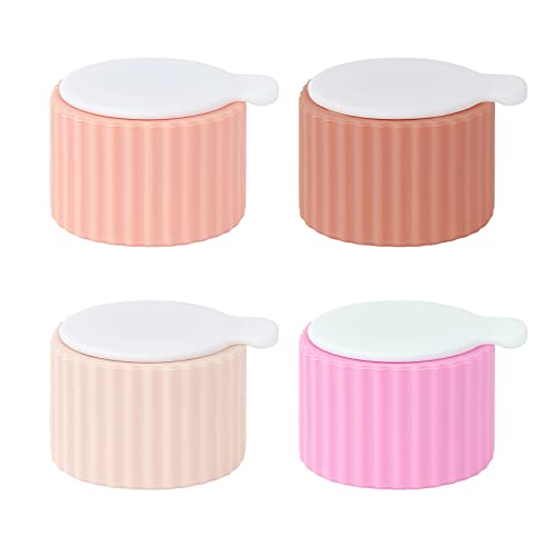 Adorila 4 Pack 20ml Silicone Travel Cream Jars with Lids - Leakproof Refillable Containers for Hand Cream, Lotion & Toiletries - Perfect for Travel, Gym, Home & Office Use