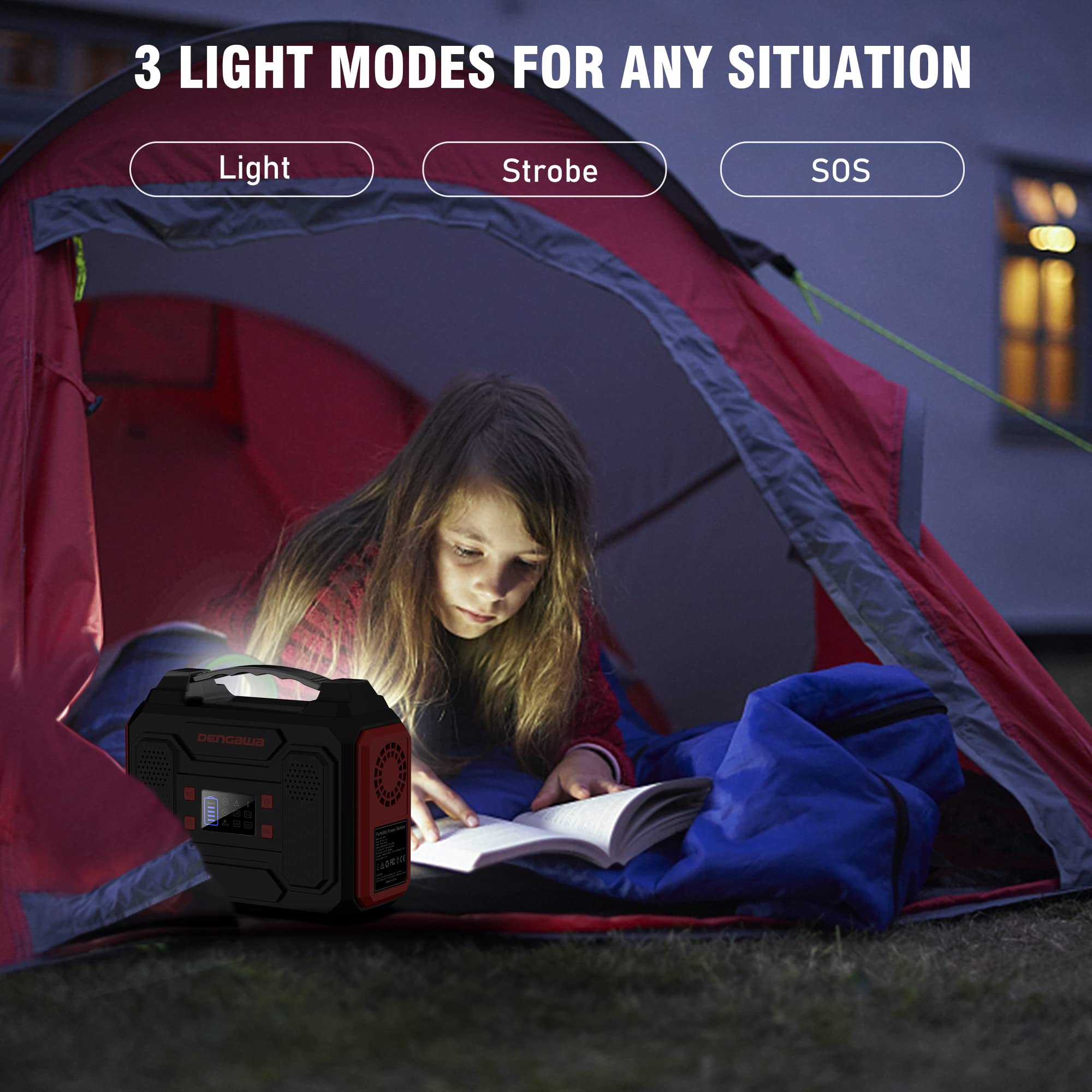 250Wh Portable Power Station with AC Outlet - Solar Generator & 250W Power Bank, 110V Compact Backup Battery for Camping, Emergency, Hunting, Outdoor Adventures & Home Use - Charge Phones, Laptops, Lights, Mini Fridges - Ideal for Blackouts, RV Trips, Off-Grid Living, Road Trips & Emergency Power Supply