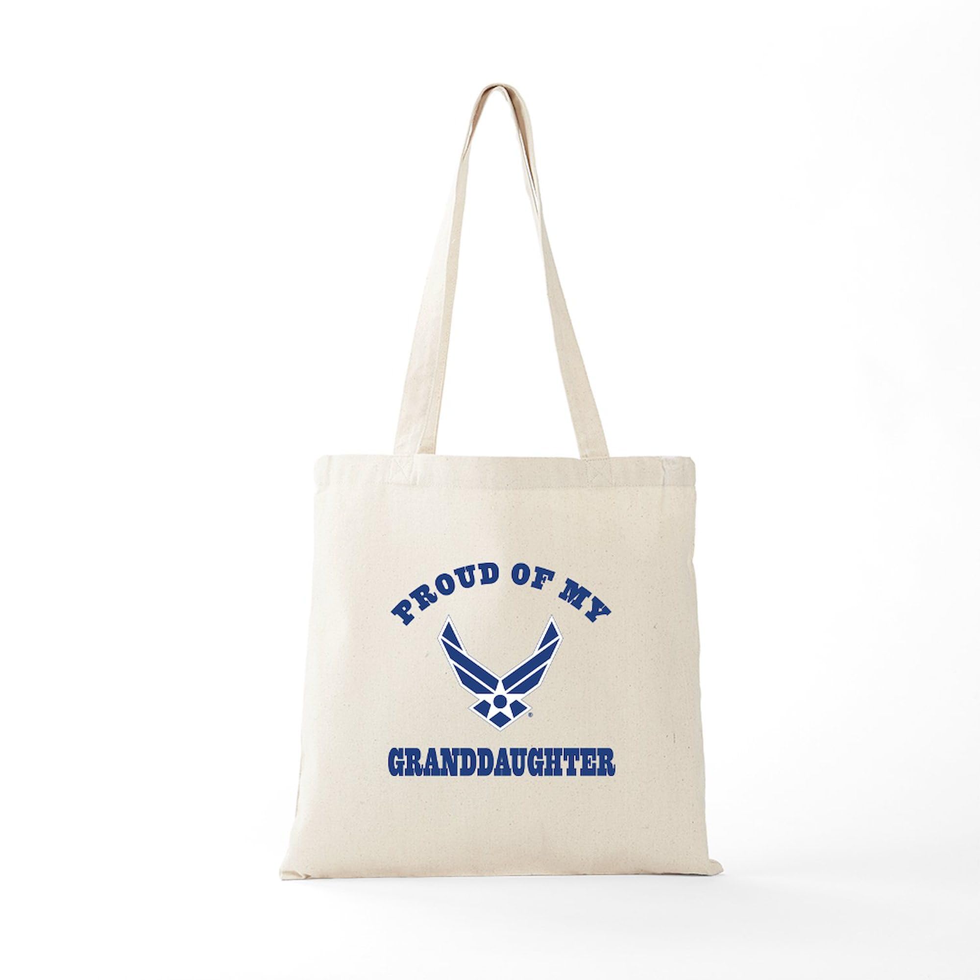 Air Force Granddaughter Tote Bag - Natural Canvas Reusable Shopping Bag for Military Families | Perfect for Groceries, Beach Trips & Proud Military Support