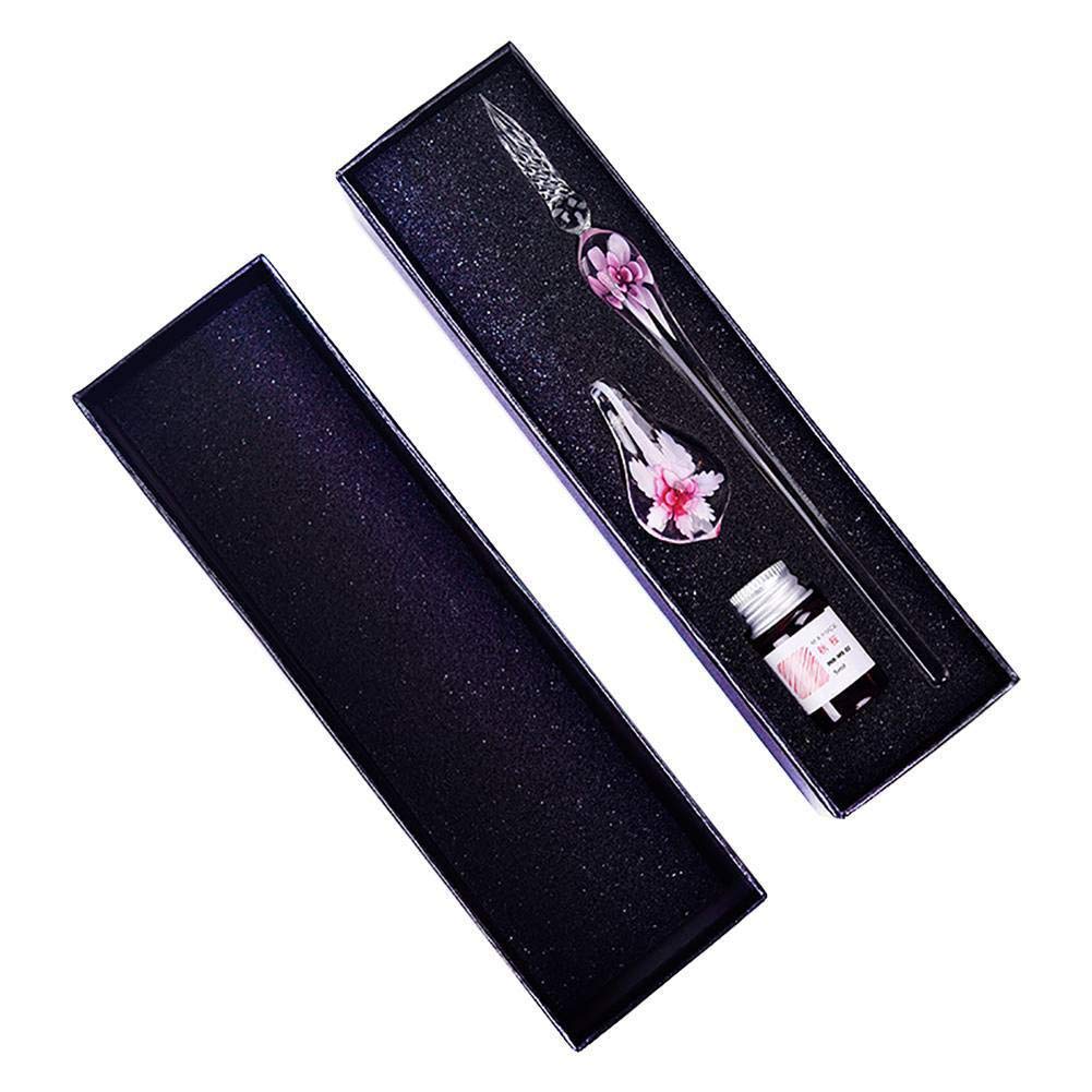 Premium Mallyu Crystal Glass Dip Pen Set - Elegant Signature & Calligraphy Pen with Ink Bottle for Drawing, Writing, and Art Projects | Perfect for Artists, Writers & Gift Giving