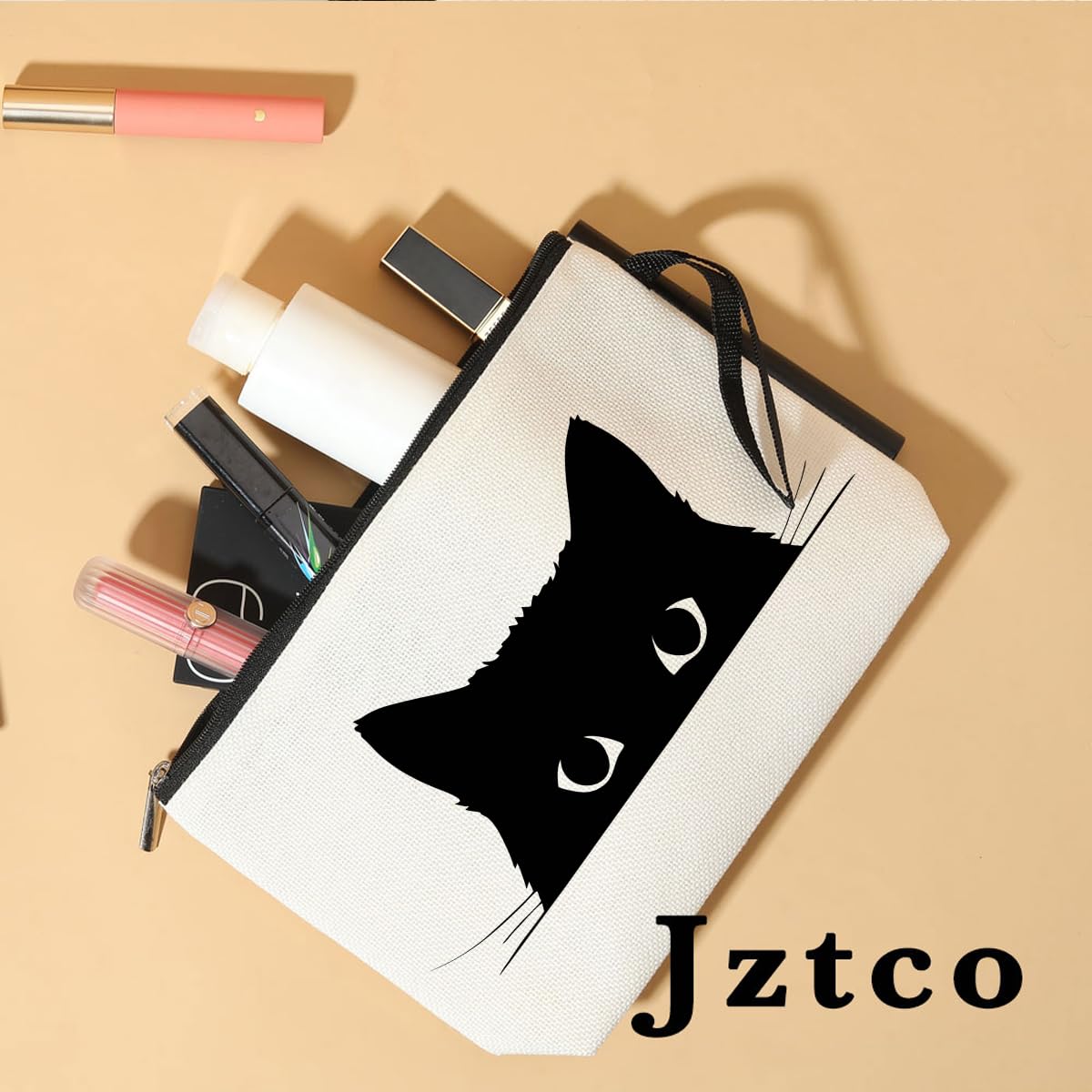 Jztco Cat Mom Gifts - Cute Cat Themed Makeup Bag & Toiletry Set for Women | Perfect Graduation & Birthday Gift for Cat Lovers | Great for Travel, Cosmetics Storage & Daily Use