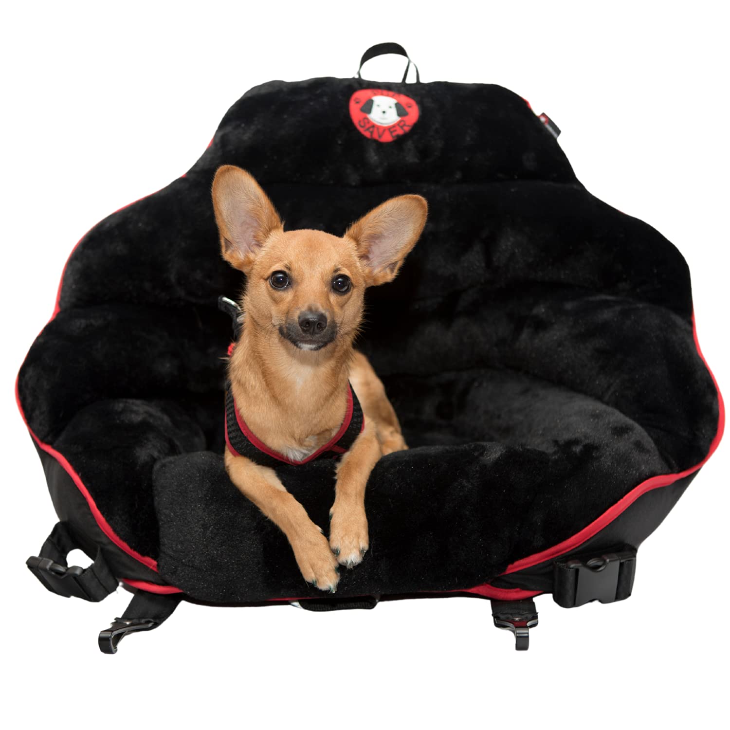 PupSaver Dog Car Seat for Small & Medium Dogs | Travel Booster Pet Safety Seat | Crash-Tested Dog Car Bed | Compatible with PupSaver Seat Belt Harness | Supports Up to 30lbs | Perfect for Road Trips & Daily Commutes