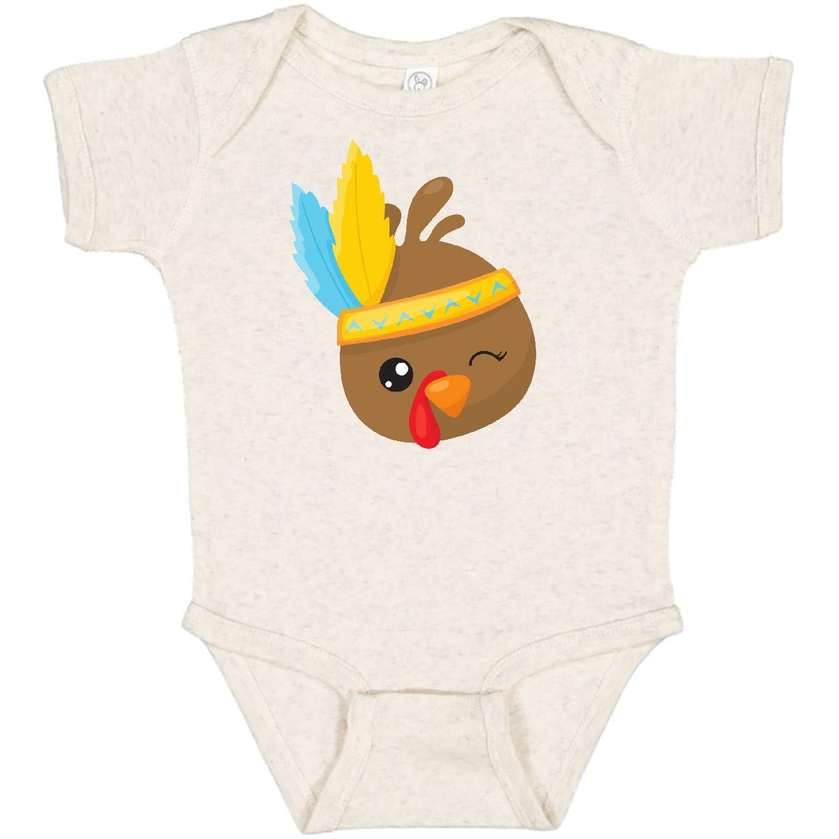 Inktastic Thanksgiving Turkey Brown Turkey Feathers Baby Bodysuit - Cute Holiday Outfit for Infants & Toddlers