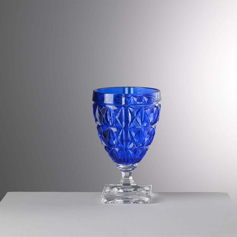 Premium Set of 6 Mario Luca Giusti Stella Blue Wine Glasses - Elegant Stemware for Red & White Wine, Perfect for Dinner Parties, Weddings & Home Entertaining