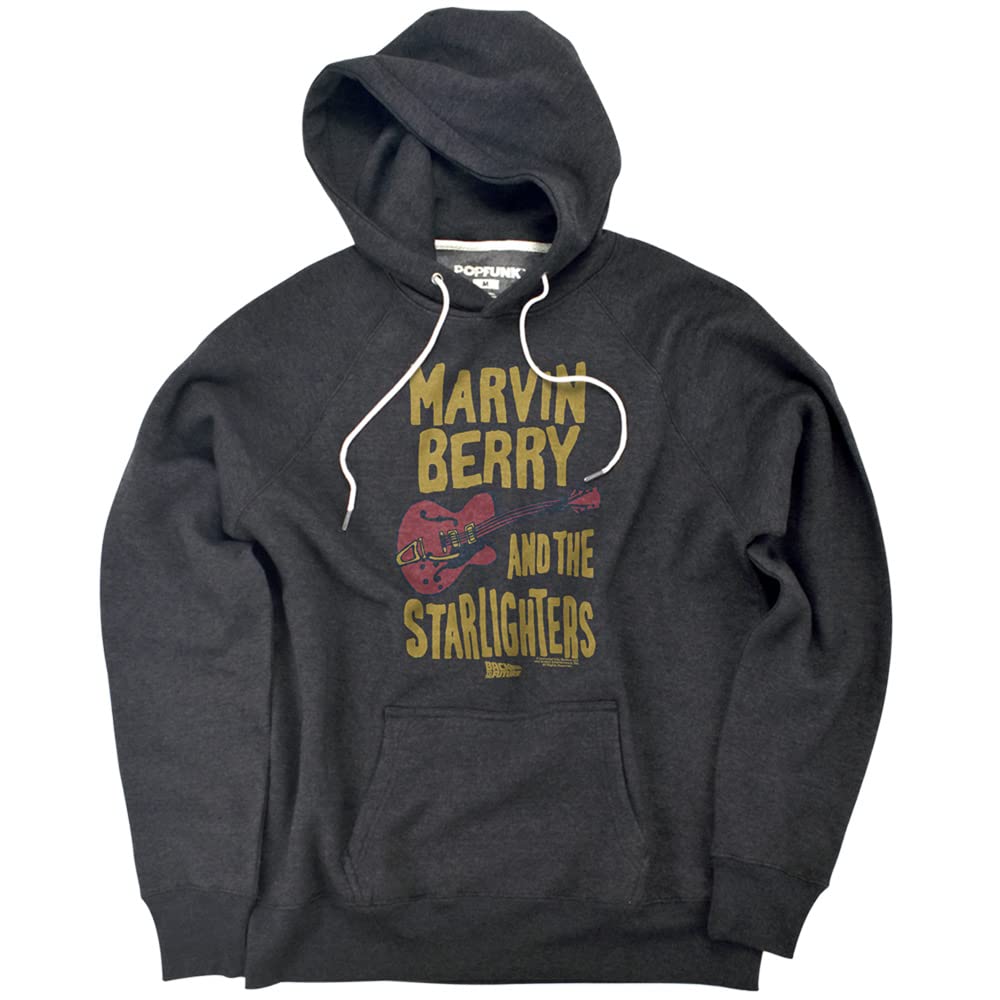 Popfunk Back To The Future The Starlighters Official Premium Ultrasoft Tri-Blend Hoodie - 80s Retro Movie Merchandise for Fans, Gift for Sci-Fi Lovers, Perfect for Cosplay & Casual Wear