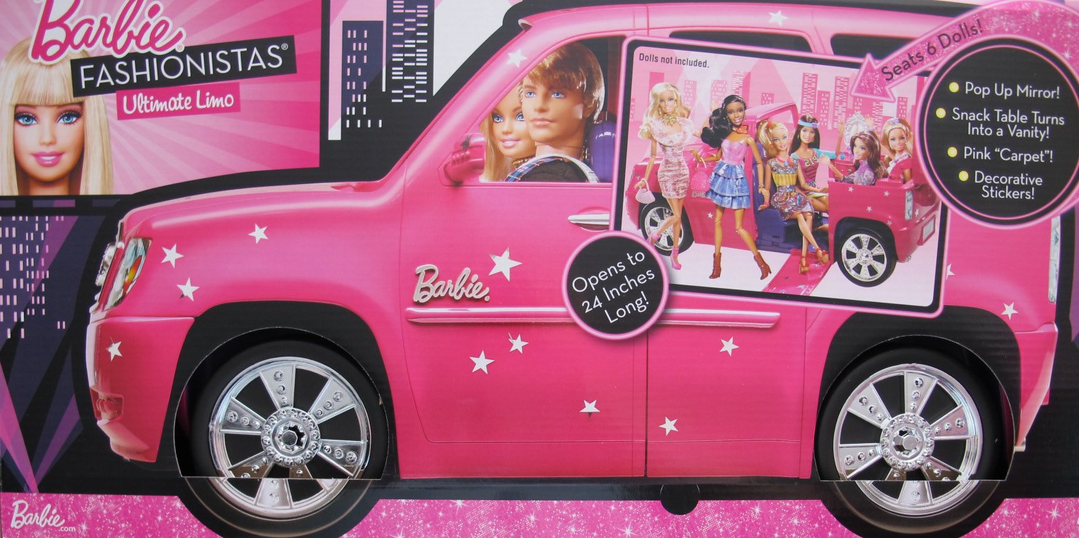 Barbie Fashionistas Ultimate Expandable Limo Limousine Toy with Vanity, Pop-Up Mirror & Accessories - Perfect for Pretend Play & Doll Collectors (2010)