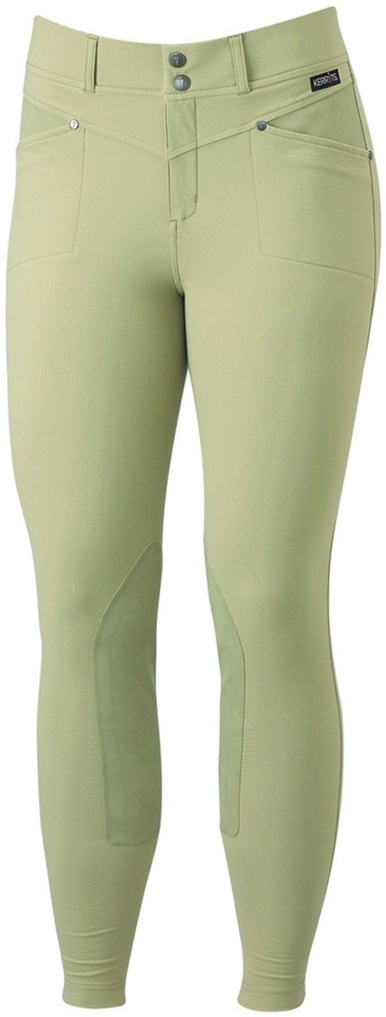Kerrits Frost Free Kneepatch Tan Riding Breeches - Medium Size for Women | Comfortable Equestrian Pants for Cold Weather Riding & Horseback Lessons