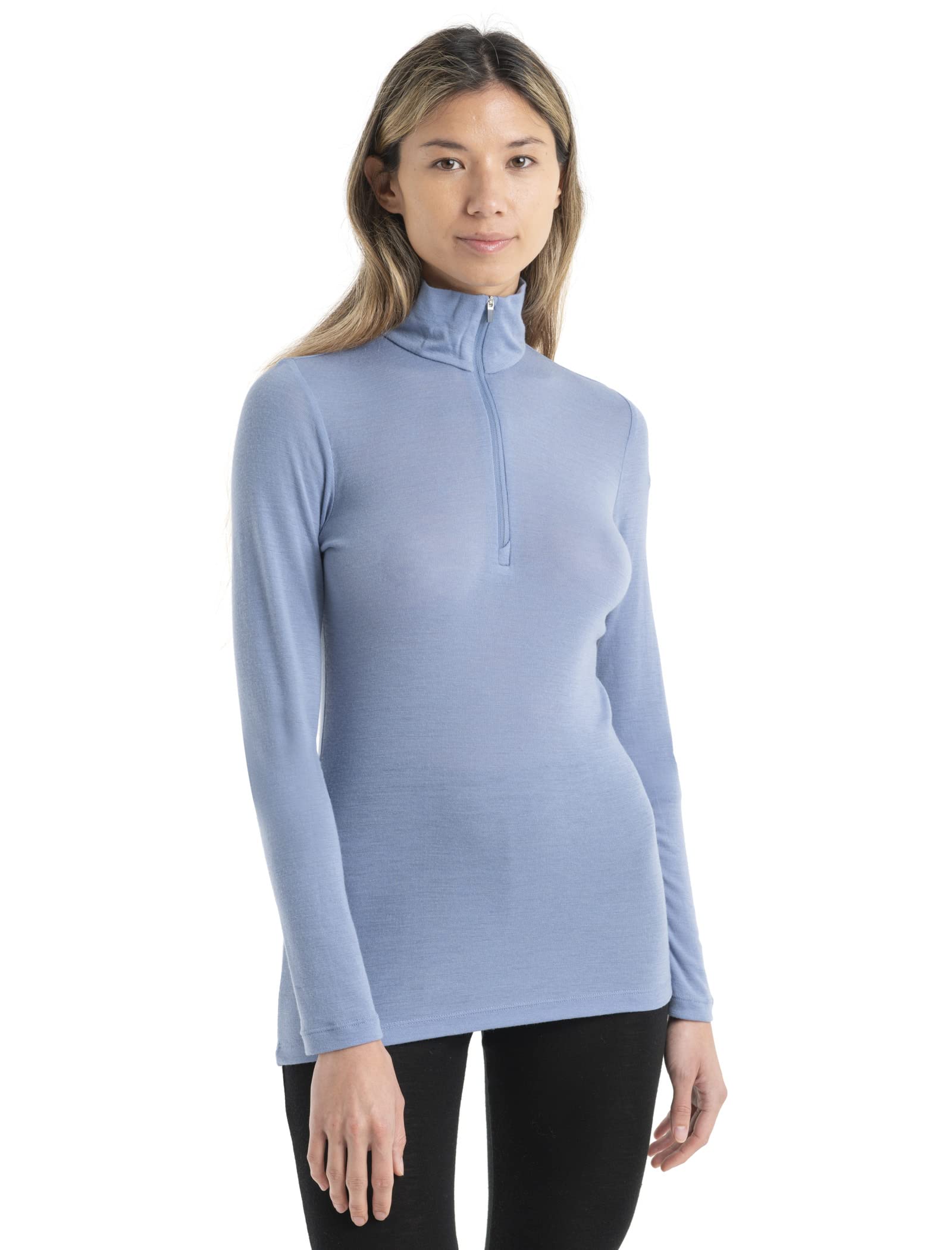 Icebreaker Women's Everyday Long Sleeve Zip Top - Merino Wool Base Layer for Hiking, Travel & Outdoor Activities