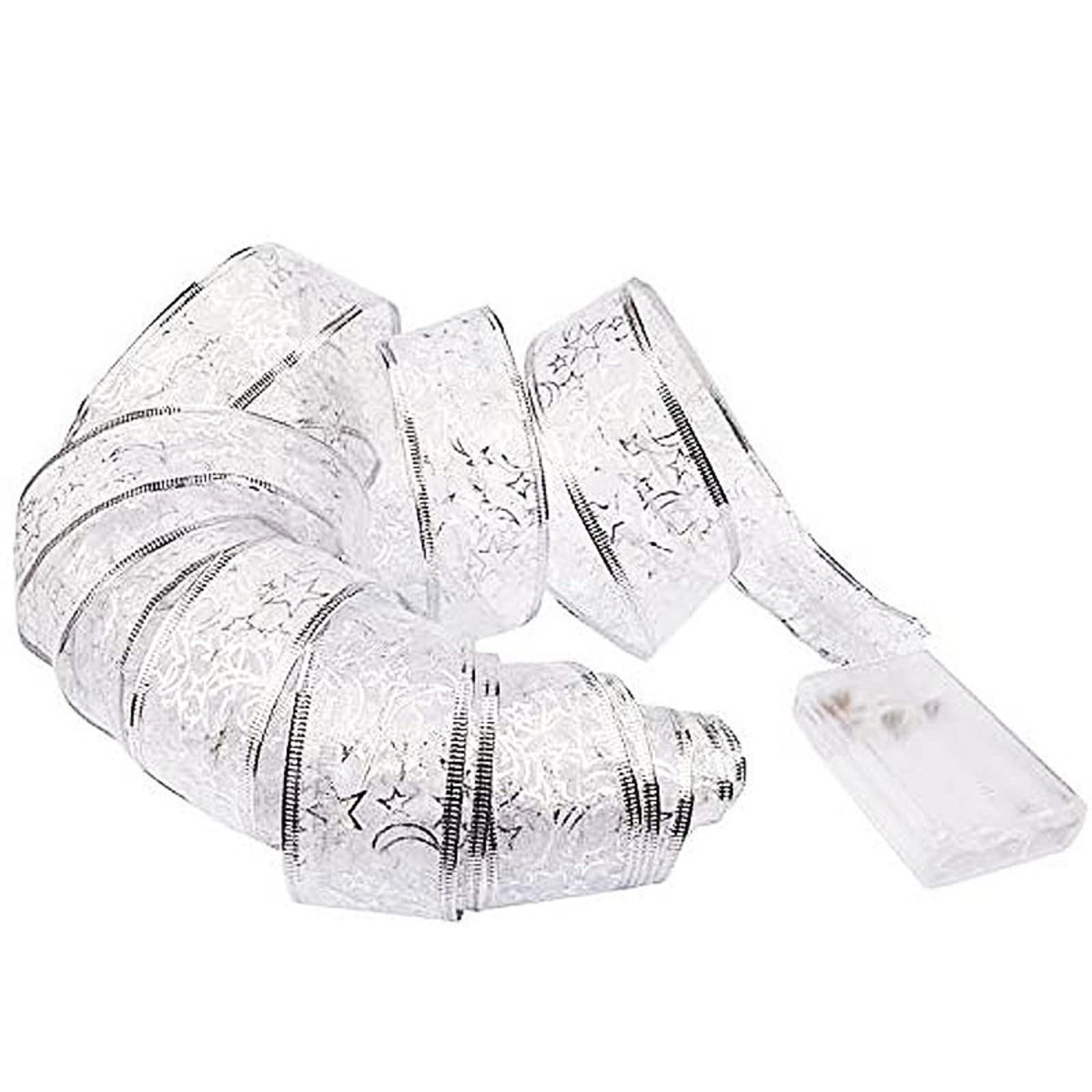 4M Christmas LED Ribbon Lights - DIY Lace Bows String Lights for Christmas Tree Decorations, Home, Party & Xmas Layout (Warm White) | Perfect for Holiday Decor, Gift Wrapping, Wedding & Indoor/Outdoor Lighting