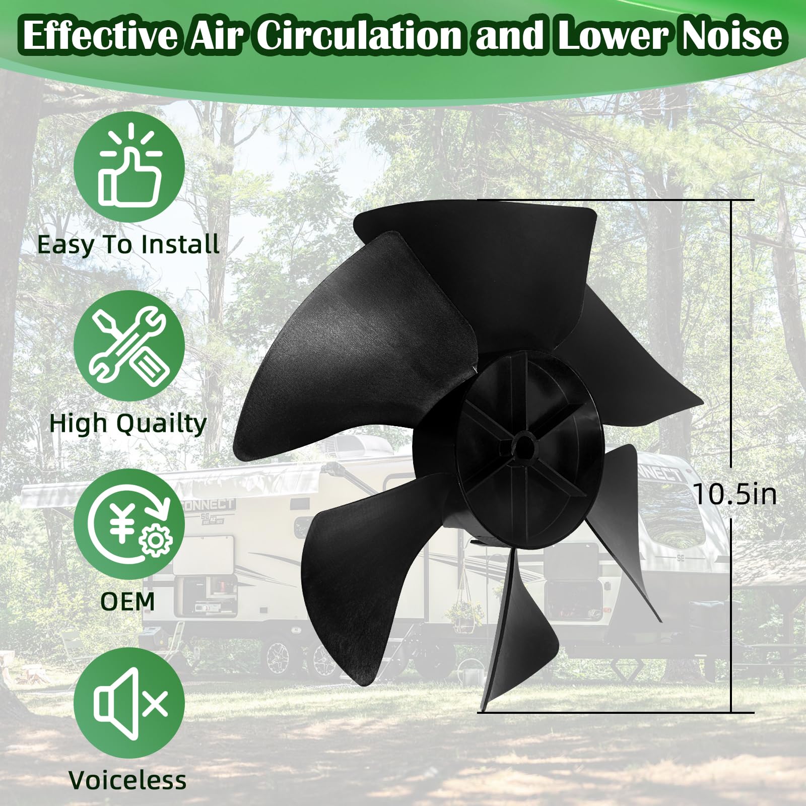 3313107.015 AC Fan Blade Replacement for Dometic Brisk Air & Duo-Therm AC Series - Compatible with Dometic 3107914.008 RV Air Conditioner Condenser Fan - Perfect for RV, Camper & Mobile Home Cooling Systems