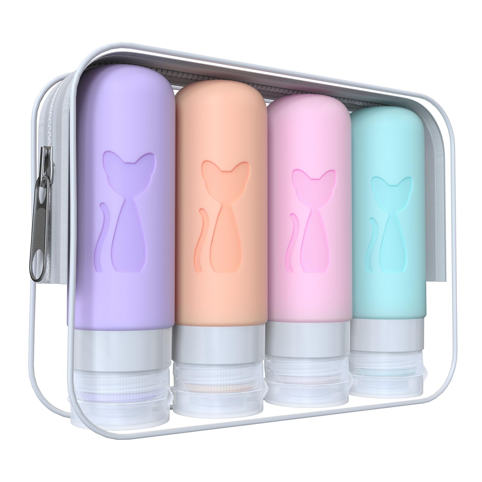 TSA Approved 3oz Leakproof Travel Bottles - Refillable Toiletry Containers for Shampoo, Conditioner, Lotion & Body Wash (Multicolor) - Perfect for Air Travel, Gym & Vacation Essentials