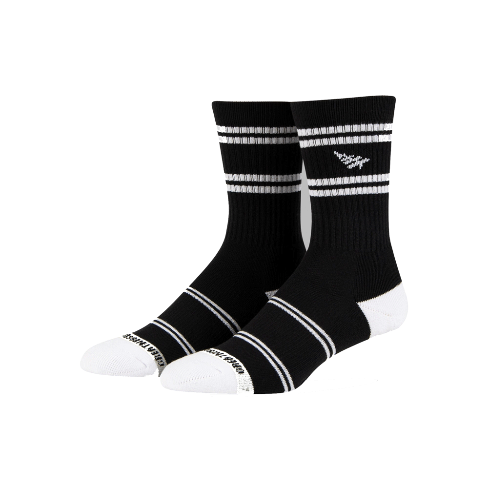 Classic Black Crew Socks for Men & Women - Comfortable Cotton Casual Athletic Socks for Everyday Wear, Sports, and Workout