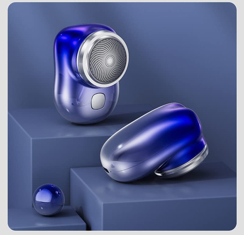 2024 Upgraded Mini Electric Shaver - Portable USB Rechargeable One-Button Shaver for Men, Perfect for Home, Travel & Car Use - Gradient Blue (E7) | Compact Personal Grooming for Beards & Stubble Removal