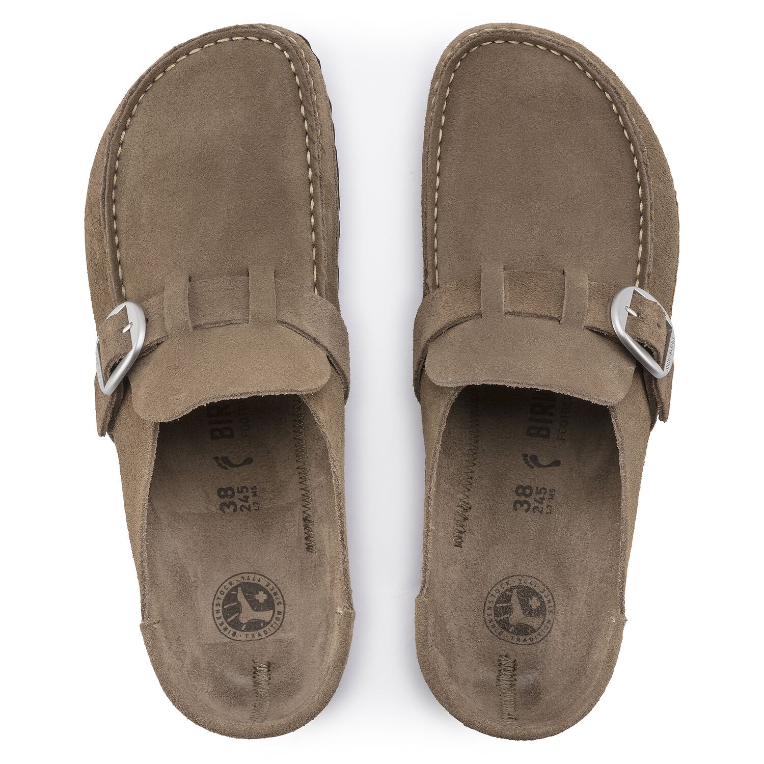 Birkenstock Buckley Suede Leather Clog in Gray Taupe - Comfortable Slip-On Shoes for Women & Men - Perfect for Home, Office & Casual Wear