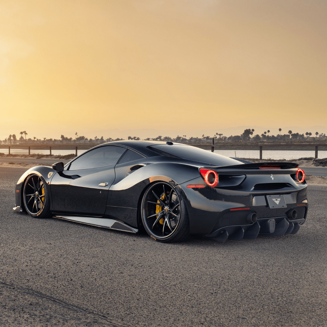 Ferrari 488 Diavolo Carbon Fiber Rear Diffuser Fins - 6 Piece Set for Enhanced Aerodynamics & Style | Perfect for Track Days & Car Shows