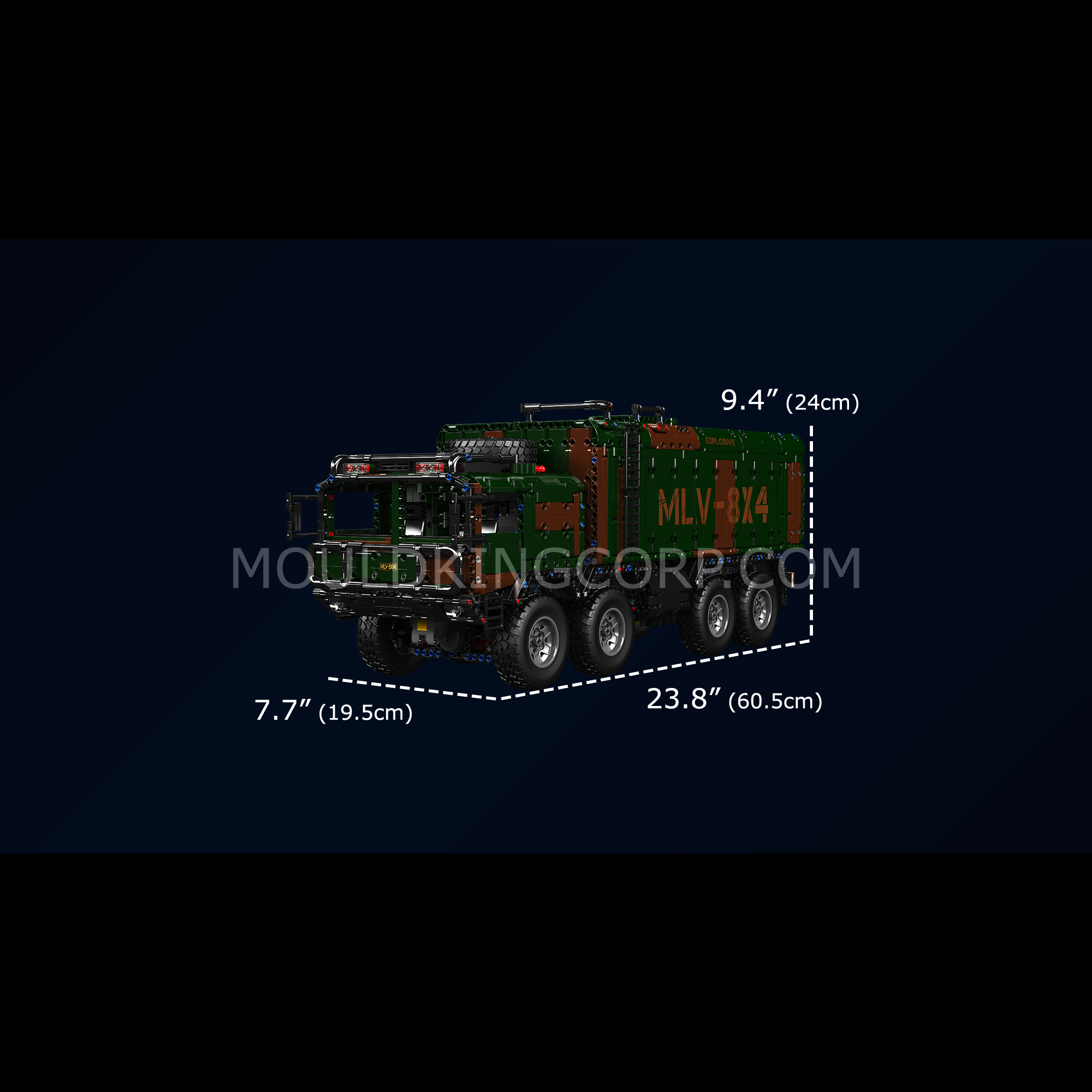 Mould King 20044/20045 8x4 RC Missile Truck Military Building Blocks Set - 3,594 Pieces STEM Toy for Adults & Kids | Remote Control Army Vehicle Model for Collection, Gift & Battle Play