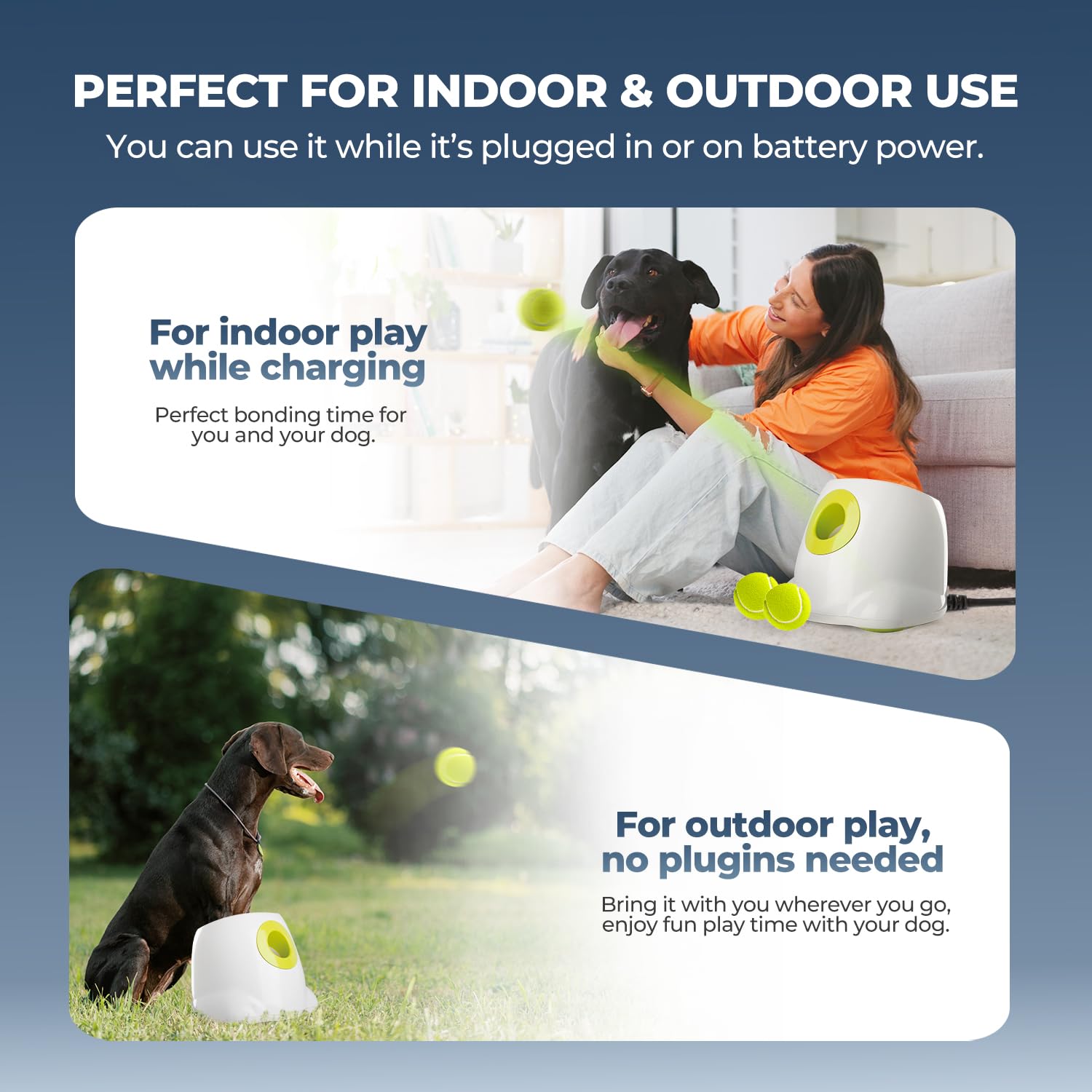 ALL FOR PAWS Automatic Dog Ball Launcher Maxi - Interactive Ball Thrower Toy for Large Dogs with 6 Tennis Balls | Perfect for Outdoor Play, Backyard Fetch, and Dog Training Exercises