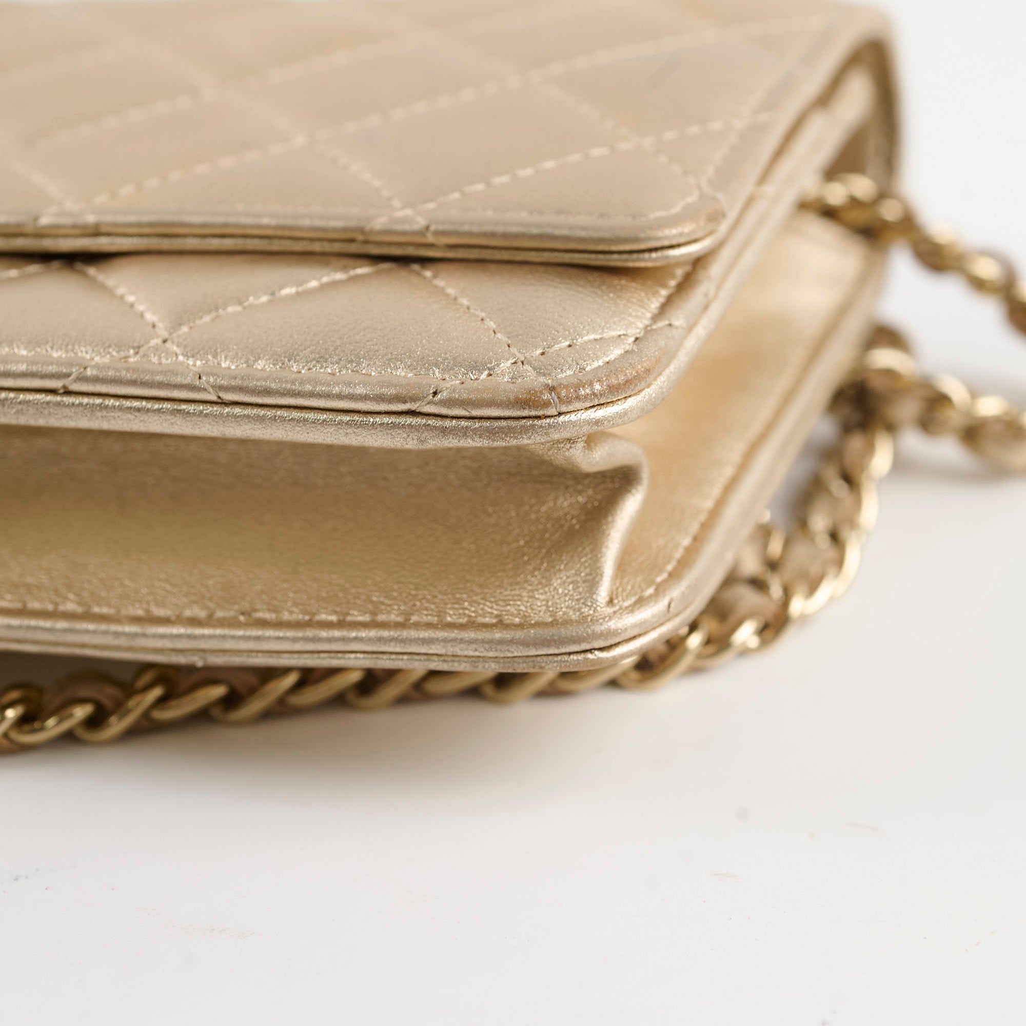 Chanel Metallic Wallet On Chain Gold - Luxury Crossbody Bag for Women, Perfect for Parties, Date Nights & Special Occasions