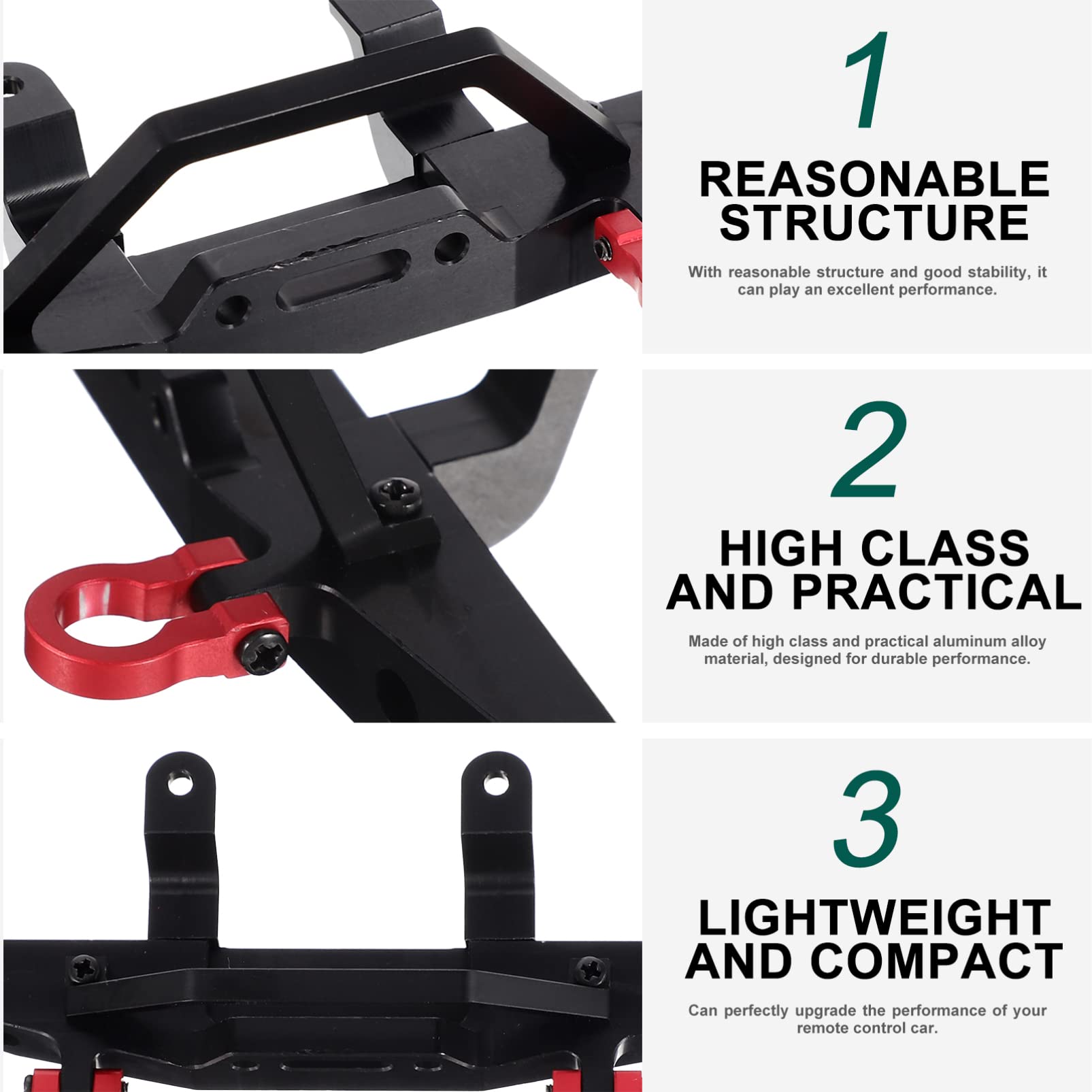 iBasenice D90 Front Guard Bar - Heavy Duty Aluminum Alloy RC Car Bumper for Traxxas D90, Adjustable & Durable Off-Road Protection - Perfect for Crawling, Rock Racing & Trail Adventures