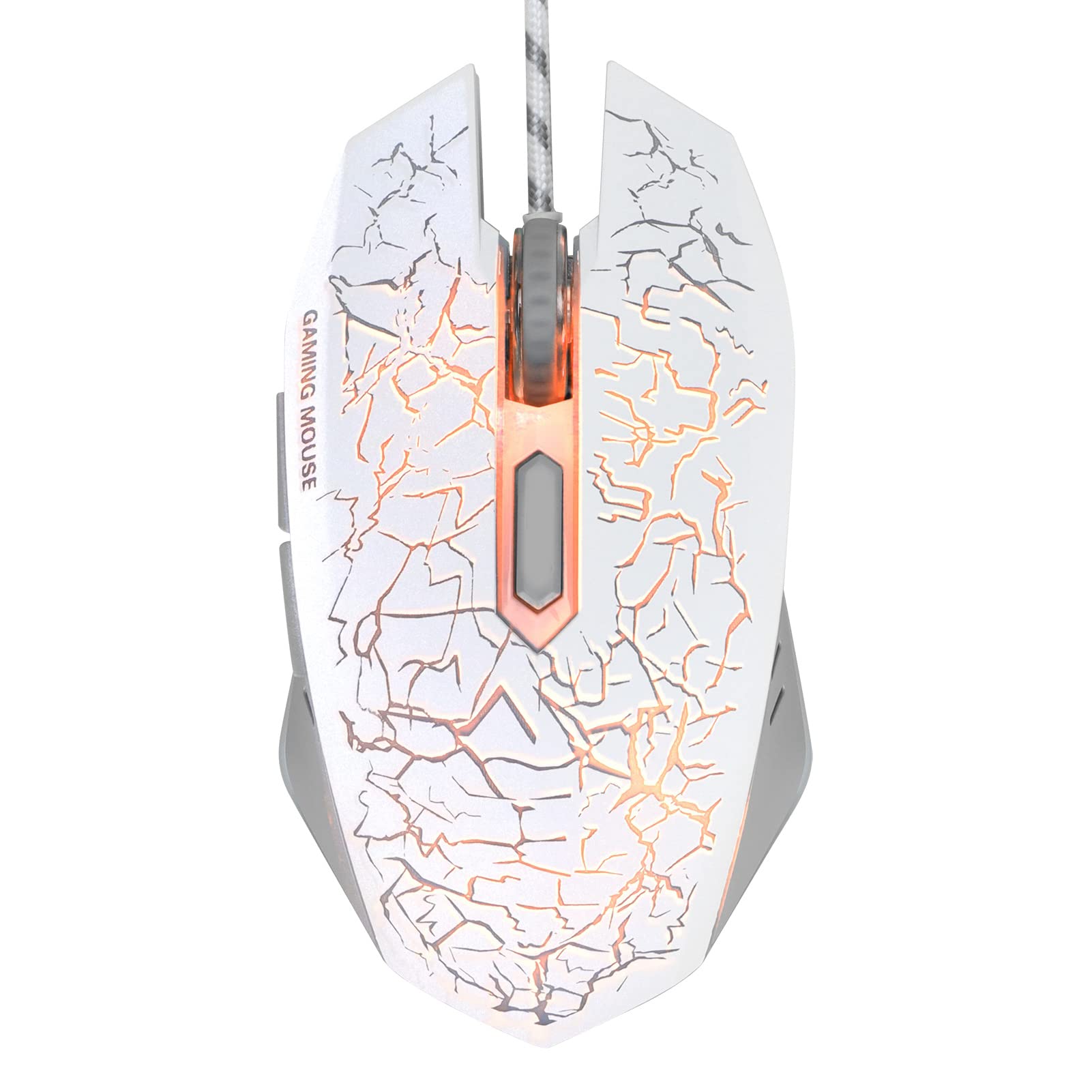 Hilitand Wired Gaming Mouse - USB Ergonomic Optical Mouse with 3200 DPI Adjustable & RGB Lighting - Compatible with PC, Laptop, Desktop - Perfect for Gaming, Office Work & Graphic Design (White)