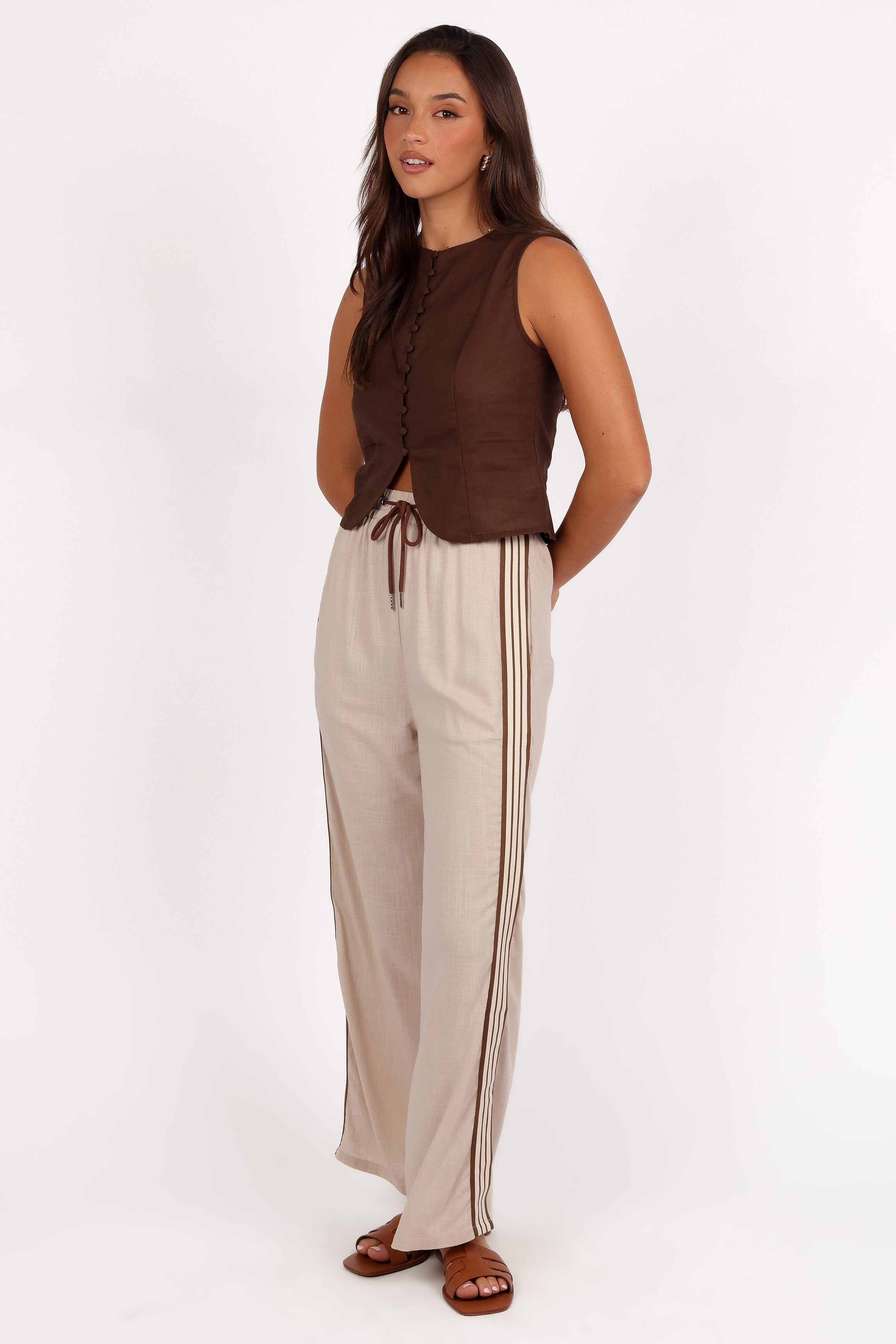 Jenner Pant Women's High Waisted Casual Trousers - Beige | Comfortable & Stylish for Work, Travel & Everyday Wear