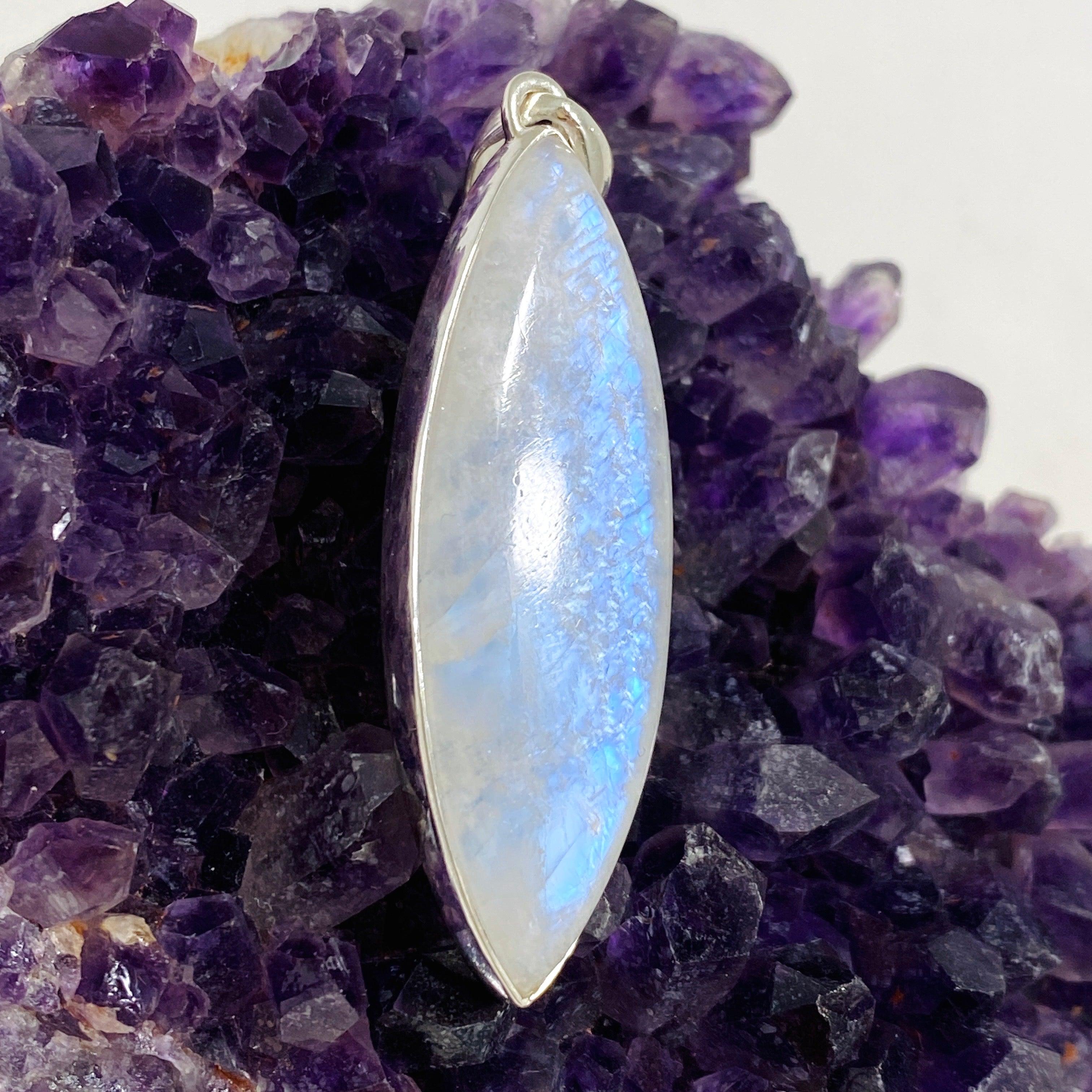 Moonstone Marquise Pendant Necklace KPGJ4255 - Elegant Gemstone Jewelry for Women, Perfect for Weddings & Special Occasions