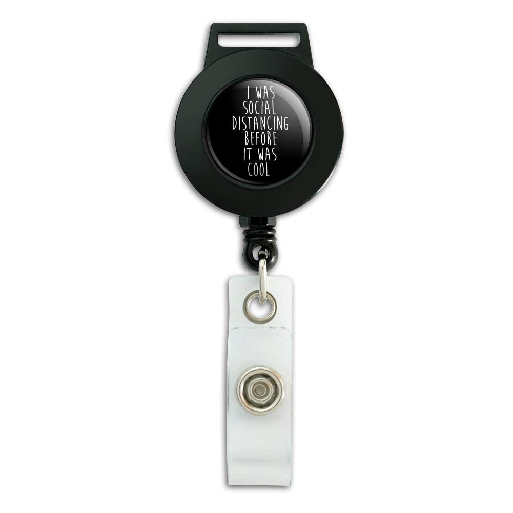 Retractable Badge Reel with ID Card Holder - Social Distancing Lanyard for Work, School & Events | Durable & Adjustable for Nurses, Teachers & Office Professionals