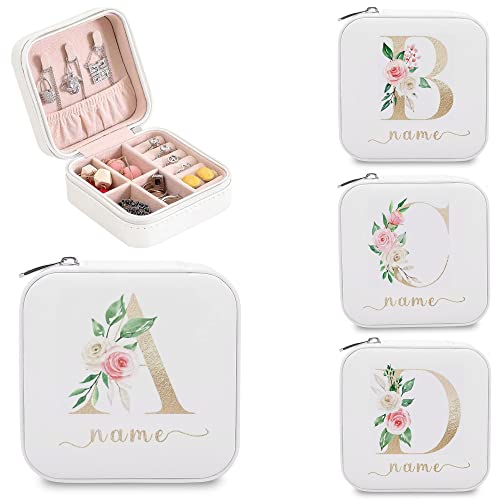 White Jewelry Box-Golden Name&Flowers