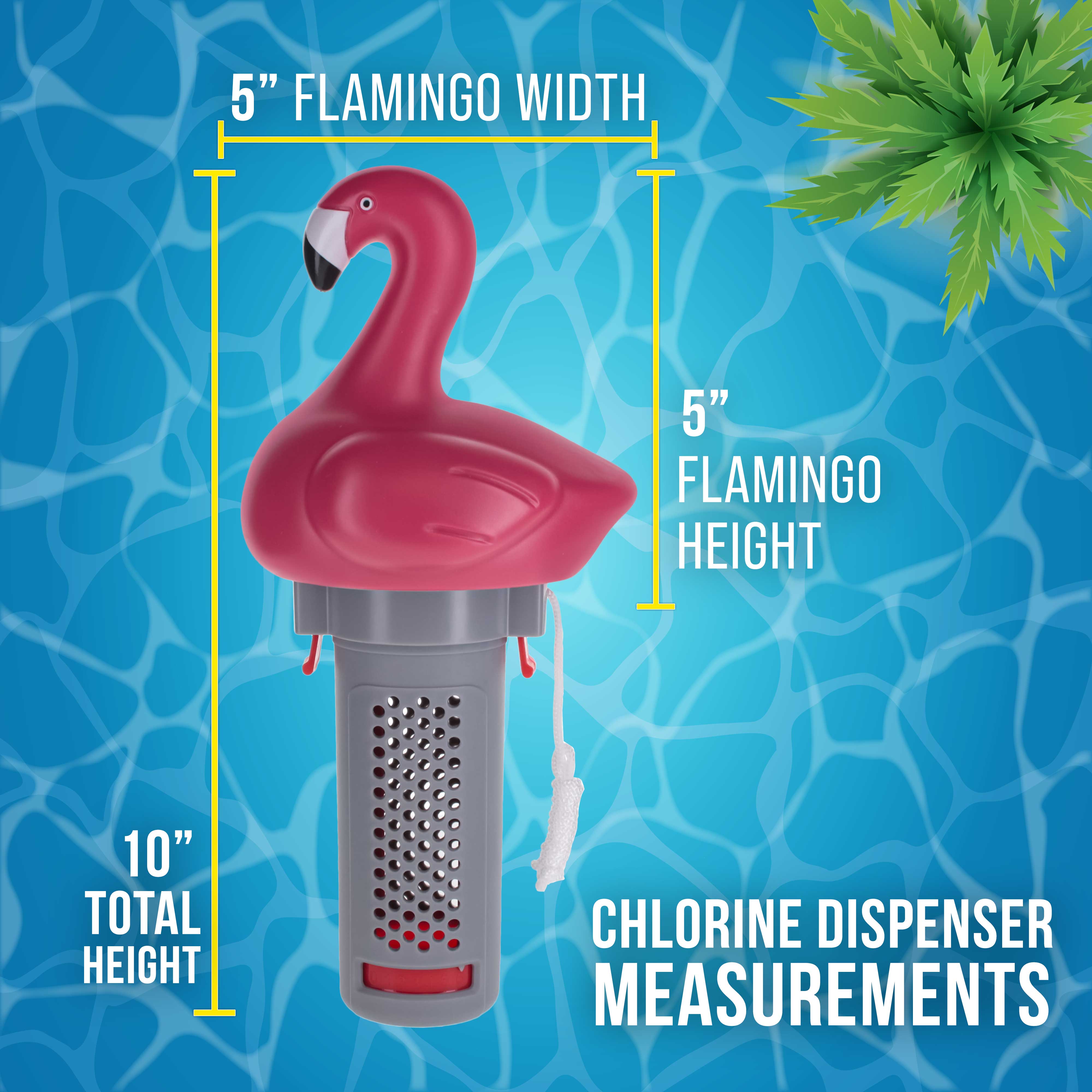 Flamingo Floating Spa Chlorine Dispenser for Hot Tubs & Small Pools - 6 Adjustable Flow Settings, Holds 1 Tablet, Pink - Perfect for Backyard Relaxation, Pool Parties & Spa Maintenance