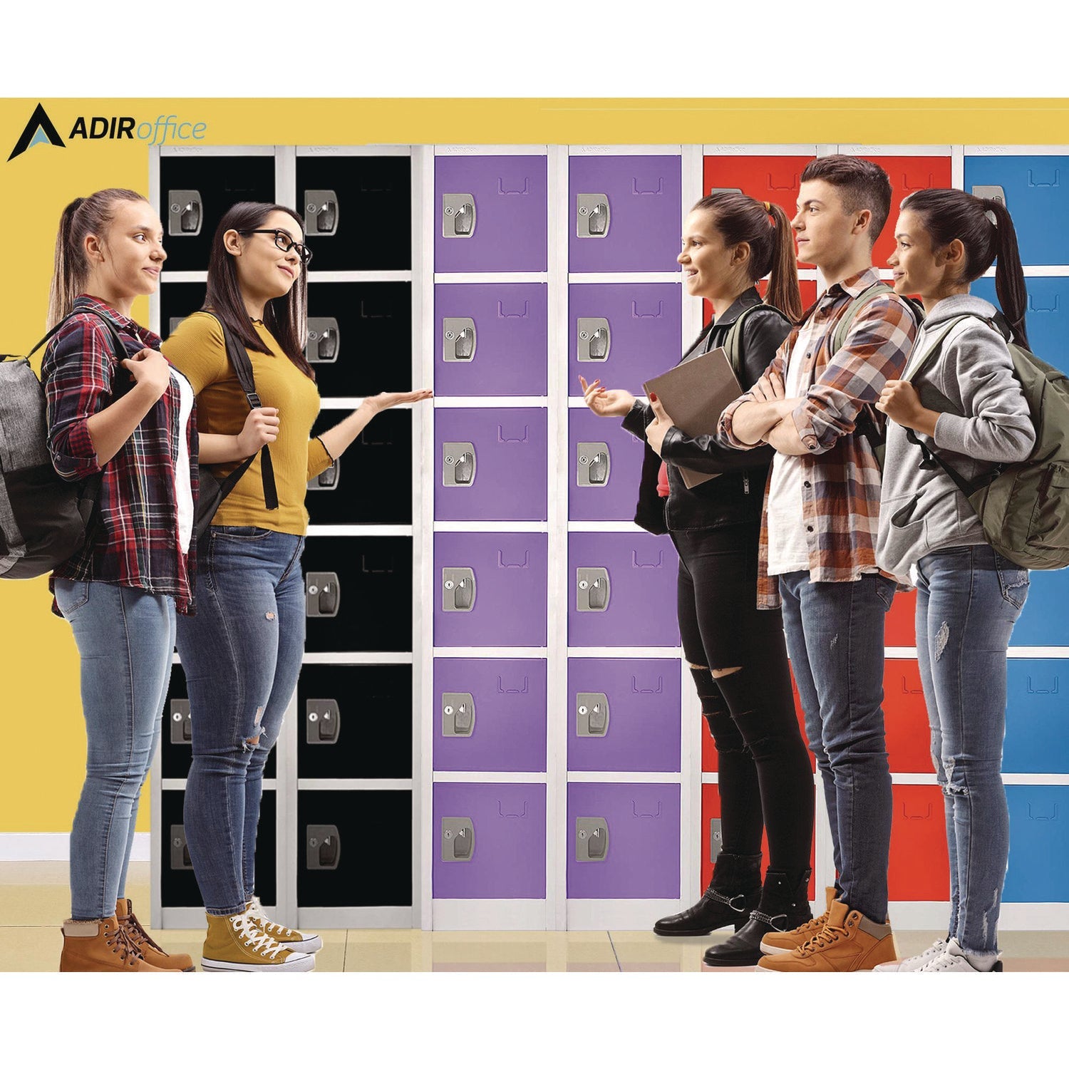 AdirOffice 6-Compartment Steel Storage Locker - 12