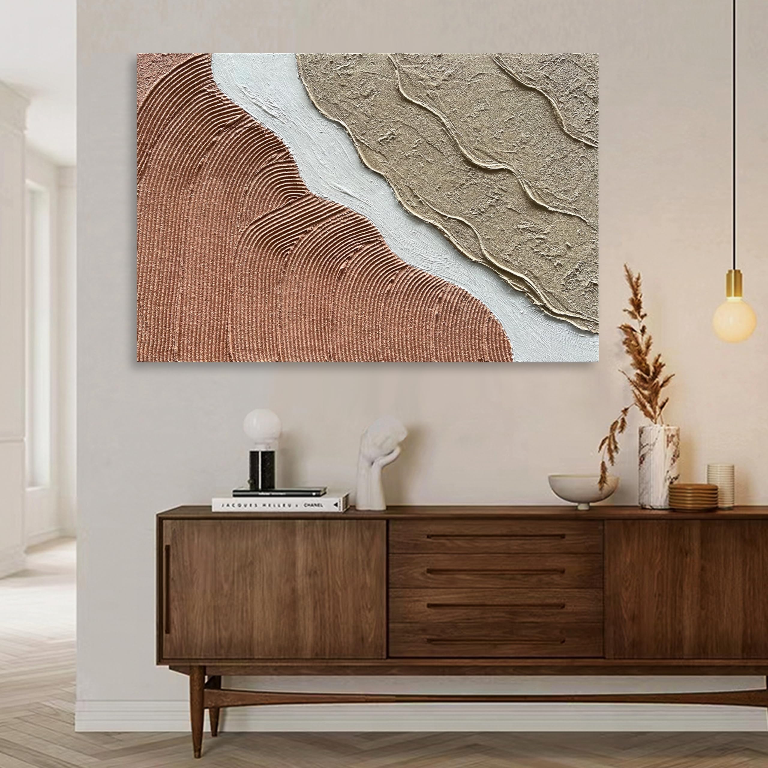 3D Heavy Texture Abstract Oil Painting on Canvas - Large Modern Wall Art for Living Room, Bedroom & Office Decor | Minimalist Home Decor