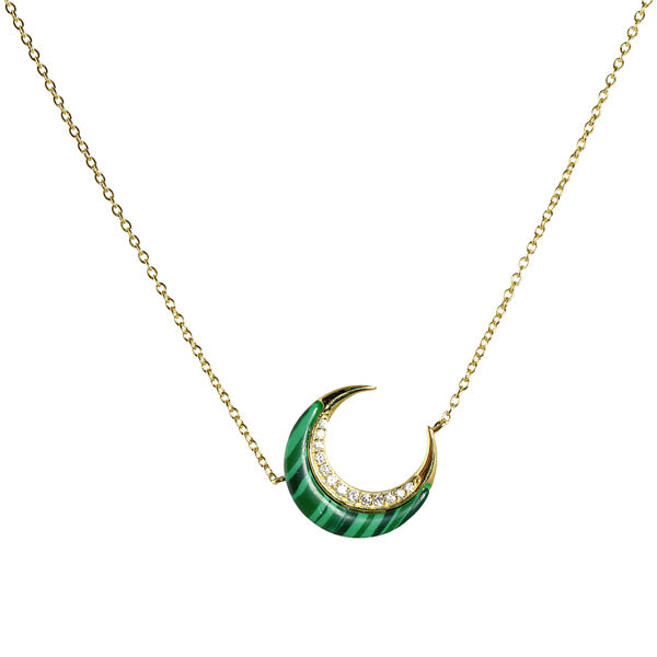 Enamel Moon Necklace - Elegant Crescent Moon Pendant Jewelry for Women | Perfect Gift for Birthday, Anniversary & Everyday Wear