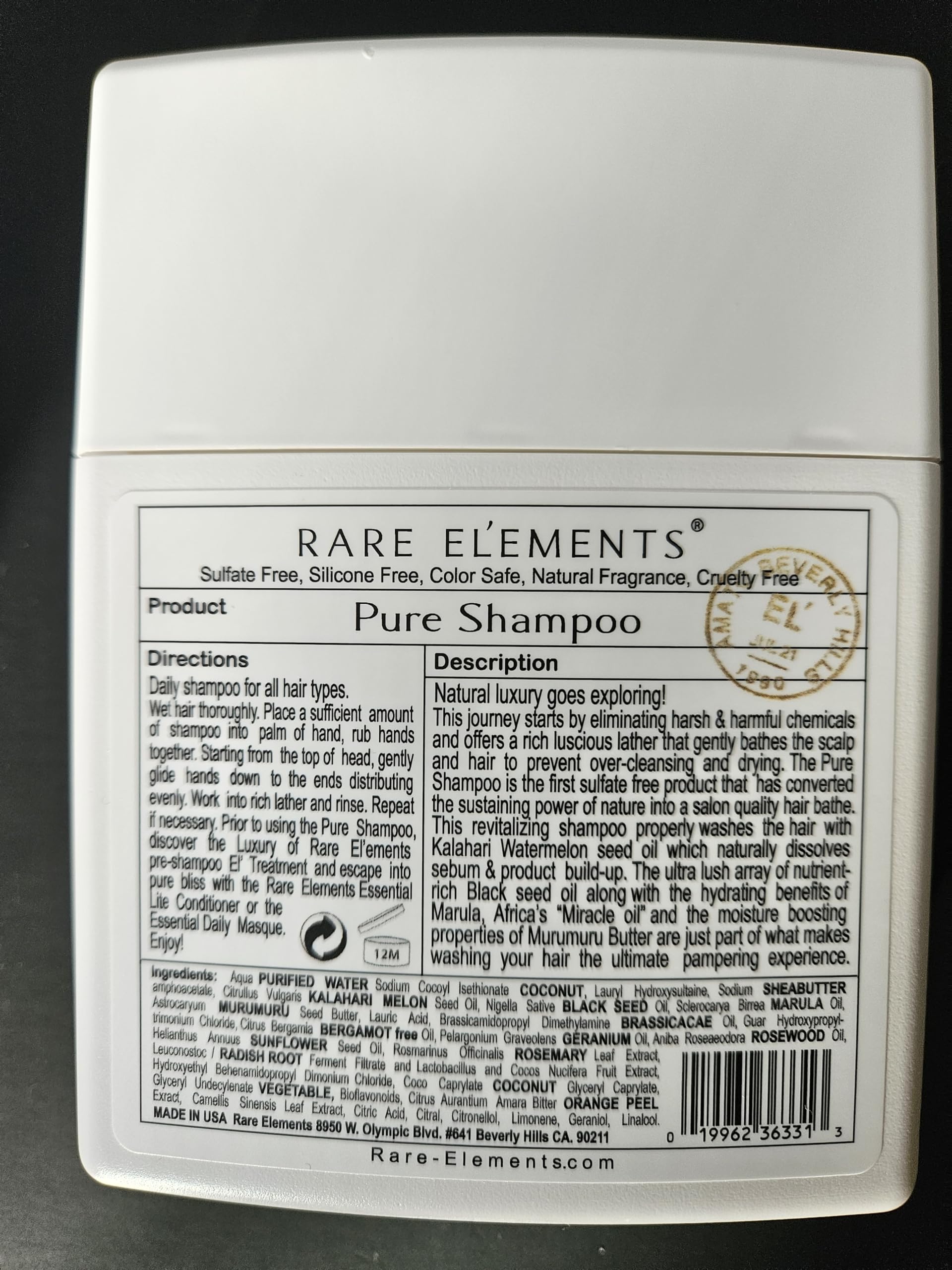 Rare Elements Pure Shampoo & Essential Lite Conditioner Set with Gute Carrying Bag (3-Piece Bundle) 8 oz - Sulfate-Free Hair Care for Dry, Damaged Hair - Perfect for Travel & Daily Use