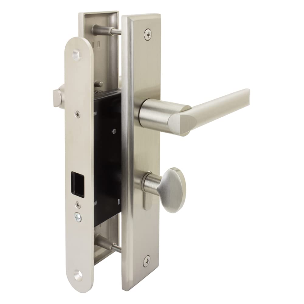 FPL Pickfair Patio Sliding Door Lock Replacement - Satin Nickel Finish (US15) | Secure Sliding Glass Doors for Home & Patio Safety