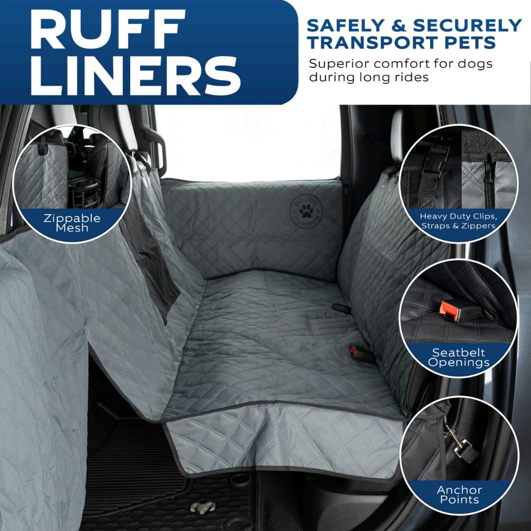 Dog Hammock for Truck with Door Protection - Heavy Duty Large Waterproof Pet Seat Cover for Full-Size Trucks - Machine Washable with Travel Bag - Perfect for Road Trips & Outdoor Adventures with Your Dog