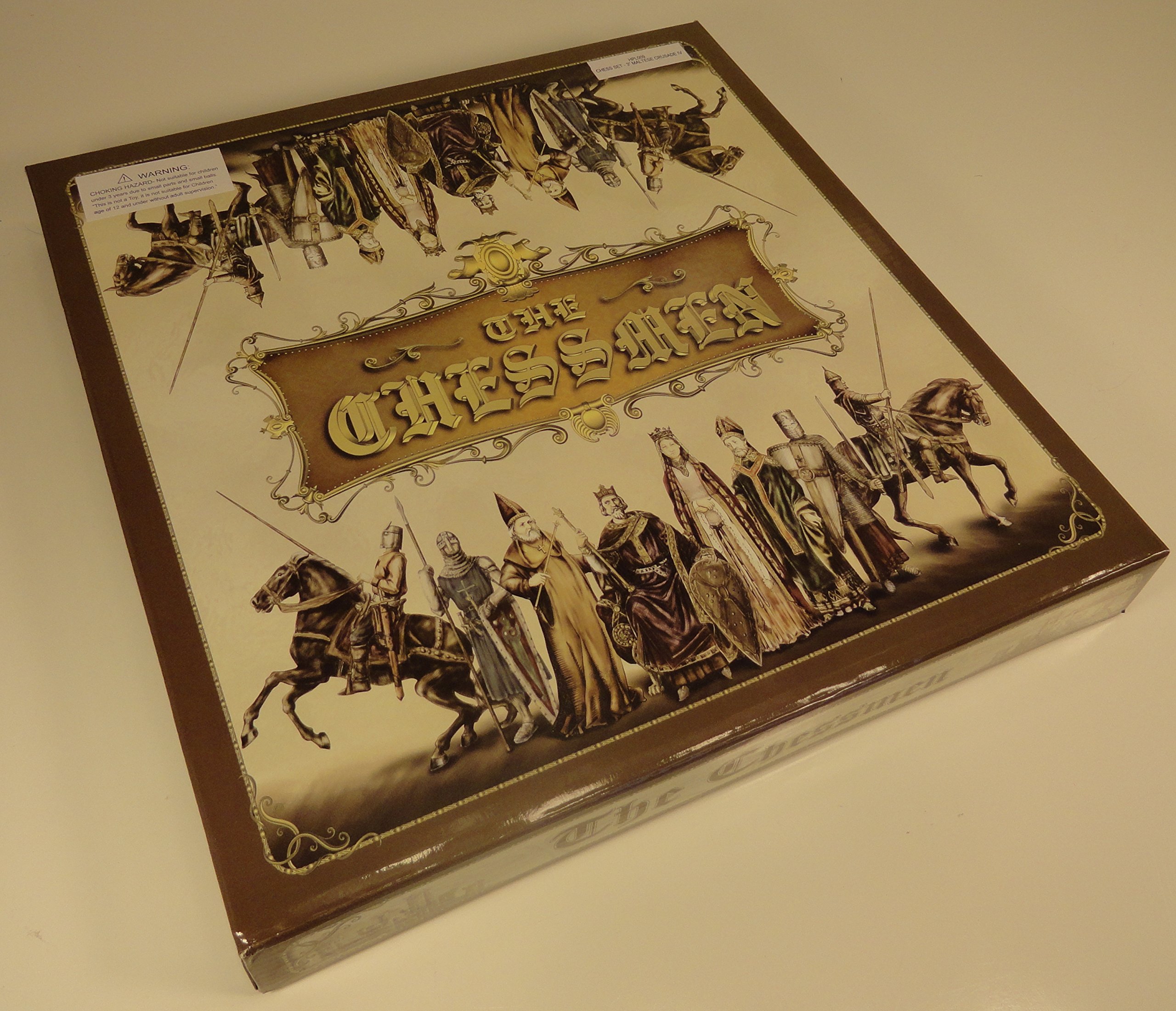 Hand-Painted Medieval Crusades Themed Chess Set - Red & Blue Pieces with Glossy Black & White Board | Perfect for History Enthusiasts & Strategy Game Lovers