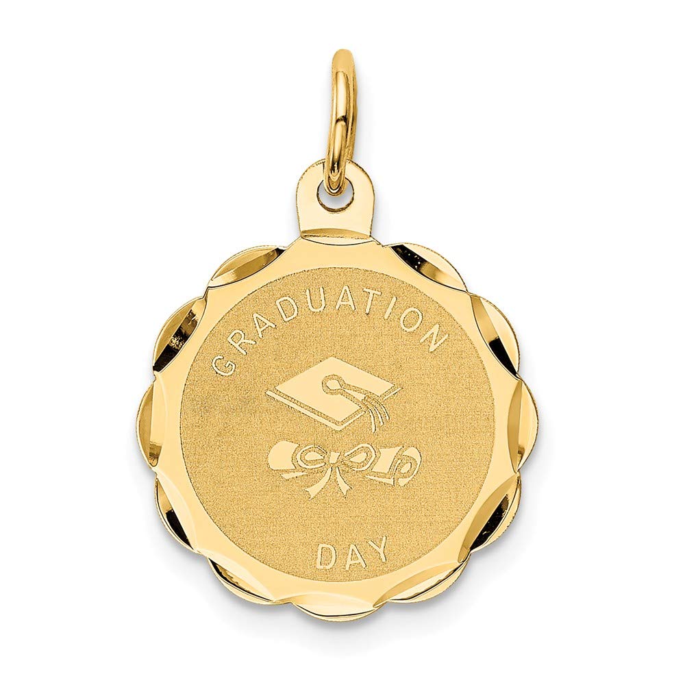 14Kt Yellow Gold Graduation Day Charm Pendant - Elegant Jewelry Gift for Graduates, Students & Teachers - Perfect for Necklaces, Bracelets & Keepsakes