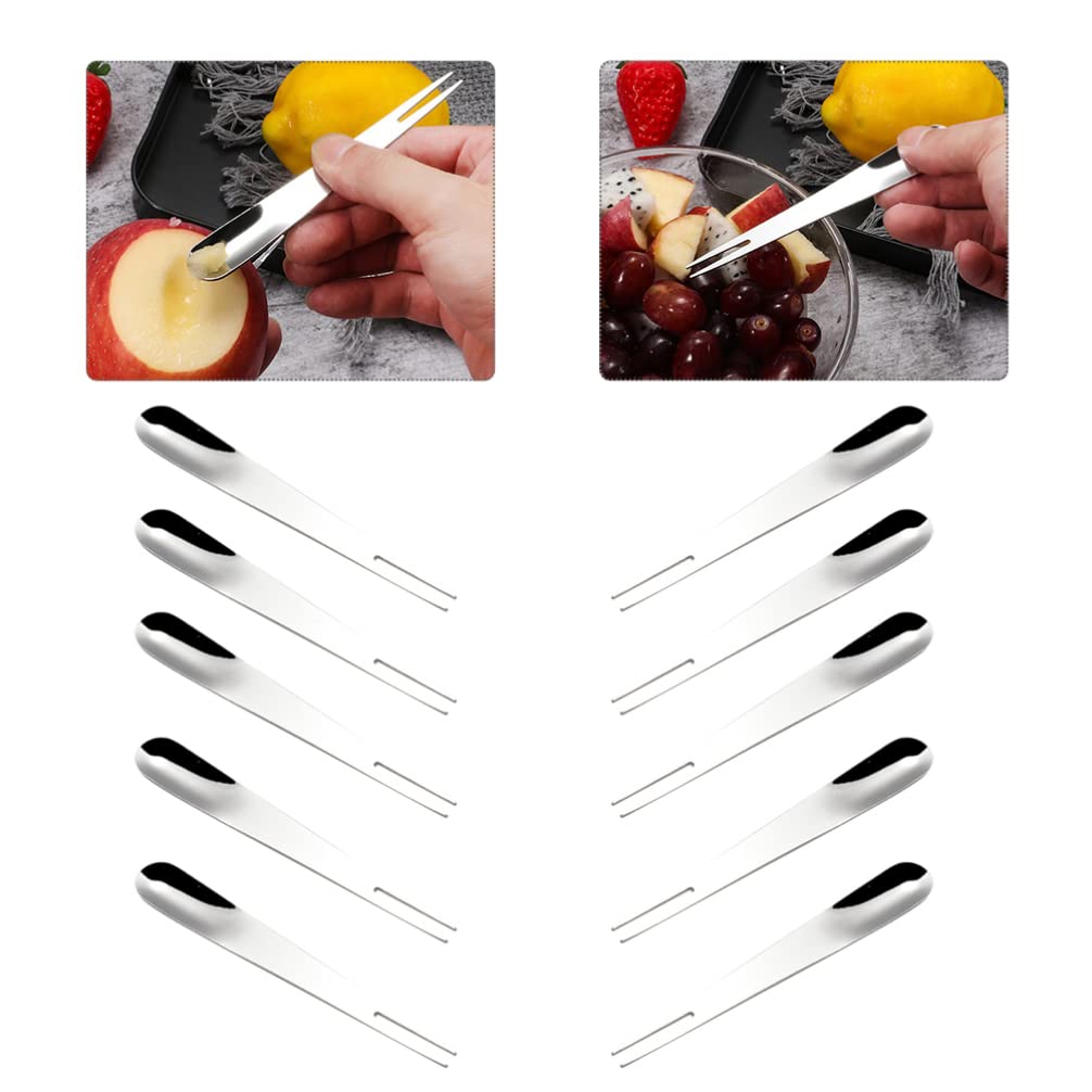 Hemoton 24-Piece Stainless Steel Fruit Forks Set - Dual Purpose Appetizer & Dessert Forks for Cake, Salad, Fruit - Perfect for Home, Restaurant & Party Use