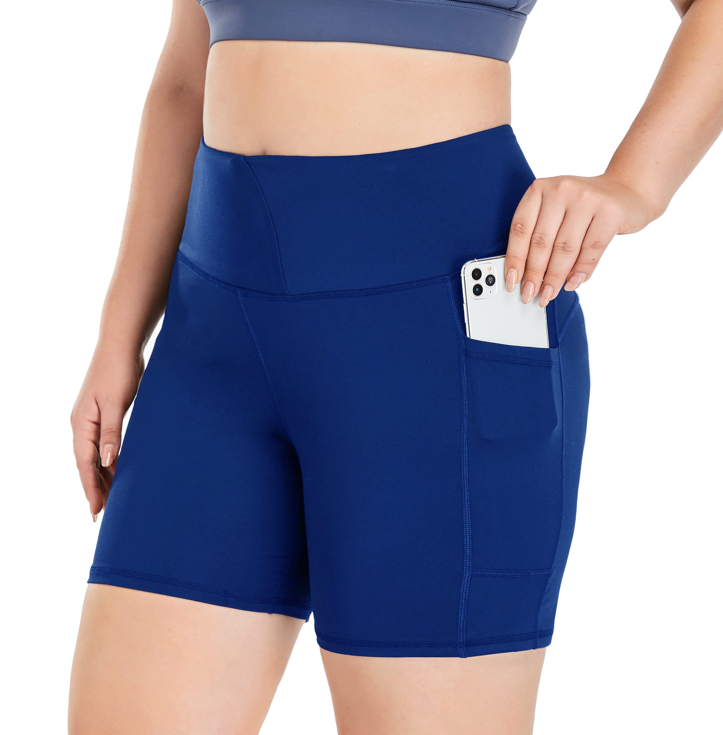 ZERDOCEAN Women's Plus Size High Waist Biker Shorts - 8