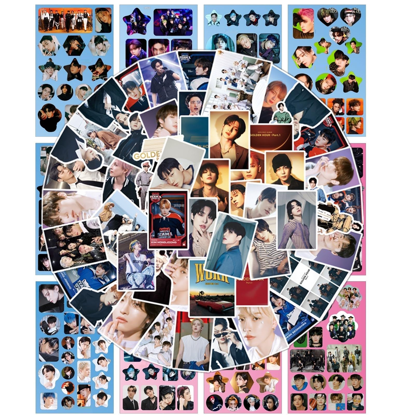300PCS ANITEEZ Stickers Set - Cute Kpop Stickers for Door, Car, Skateboard, Phone, Laptop - Perfect Gift for Kpop Fans (Black) - Decorate Your Room, Water Bottle & Notebook