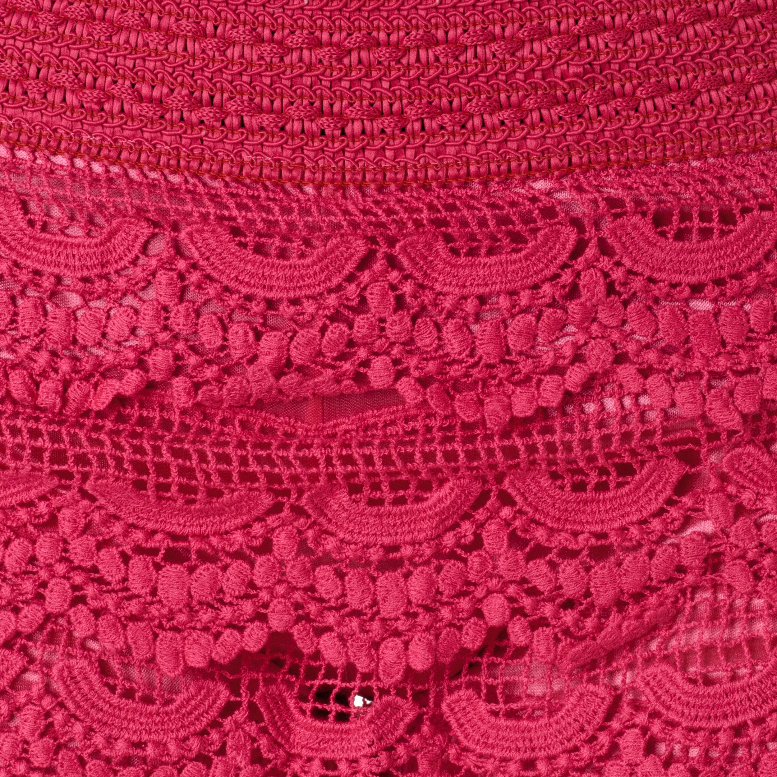 Scallop Crochet Textured Lace Shorts for Women - High Waist Summer Beach Shorts (Small, Fuschia Pink) | Perfect for Beach Vacations, Pool Parties & Boho Fashion Outfits