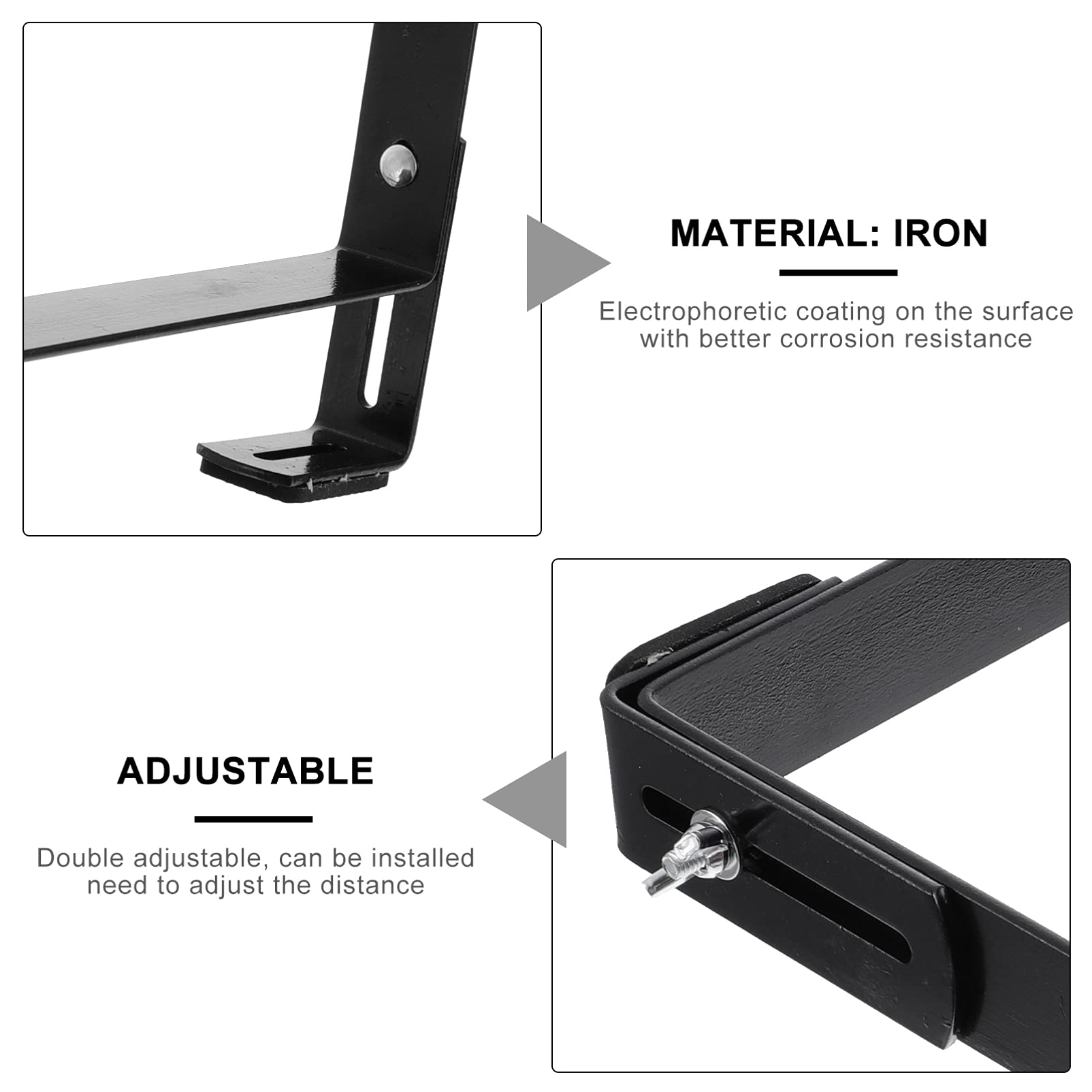 YARNOW Adjustable Window Box Brackets - Heavy Duty Flower Planter Hangers for Balcony, Deck Rail & Outdoor Gardens - Includes 2 Anchors (Perfect for Hanging Planters, Herb Gardens & Window Displays)