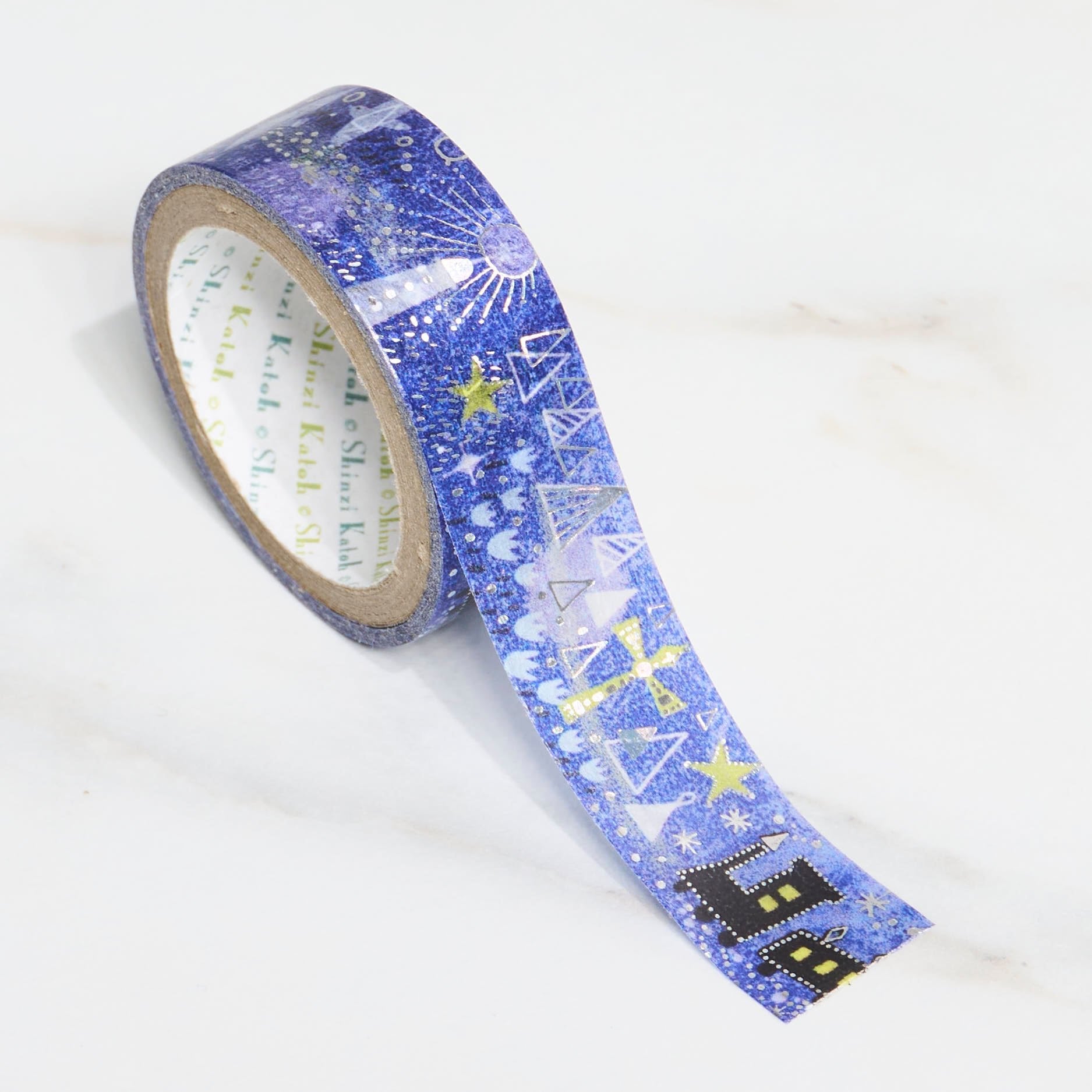 Shinzi Katoh Kirapika Masking Tape - Miyazawa Kenji Series #2 Decorative Washi Tape for Scrapbooking, Journaling & DIY Crafts - Perfect for Gift Wrapping, Bullet Journals & Home Decor