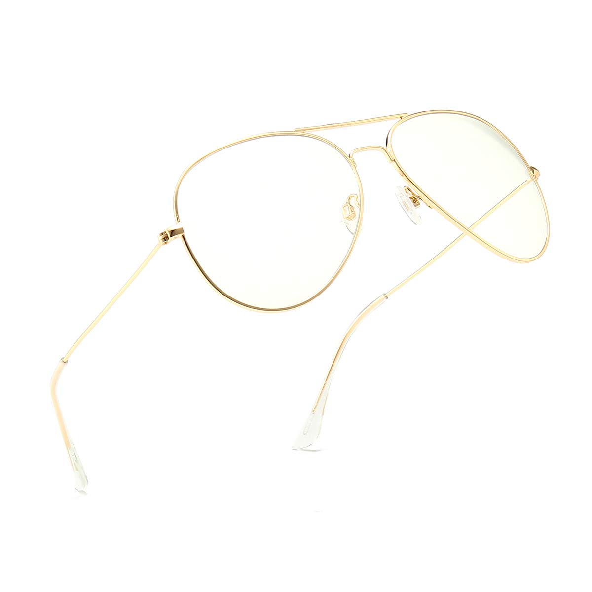 Dollger Blue Light Blocking Glasses - Classic Aviator Metal Frame Computer Gaming Glasses | Anti Blue Ray Eyewear for Digital Screen Use, Office Work & Night Driving