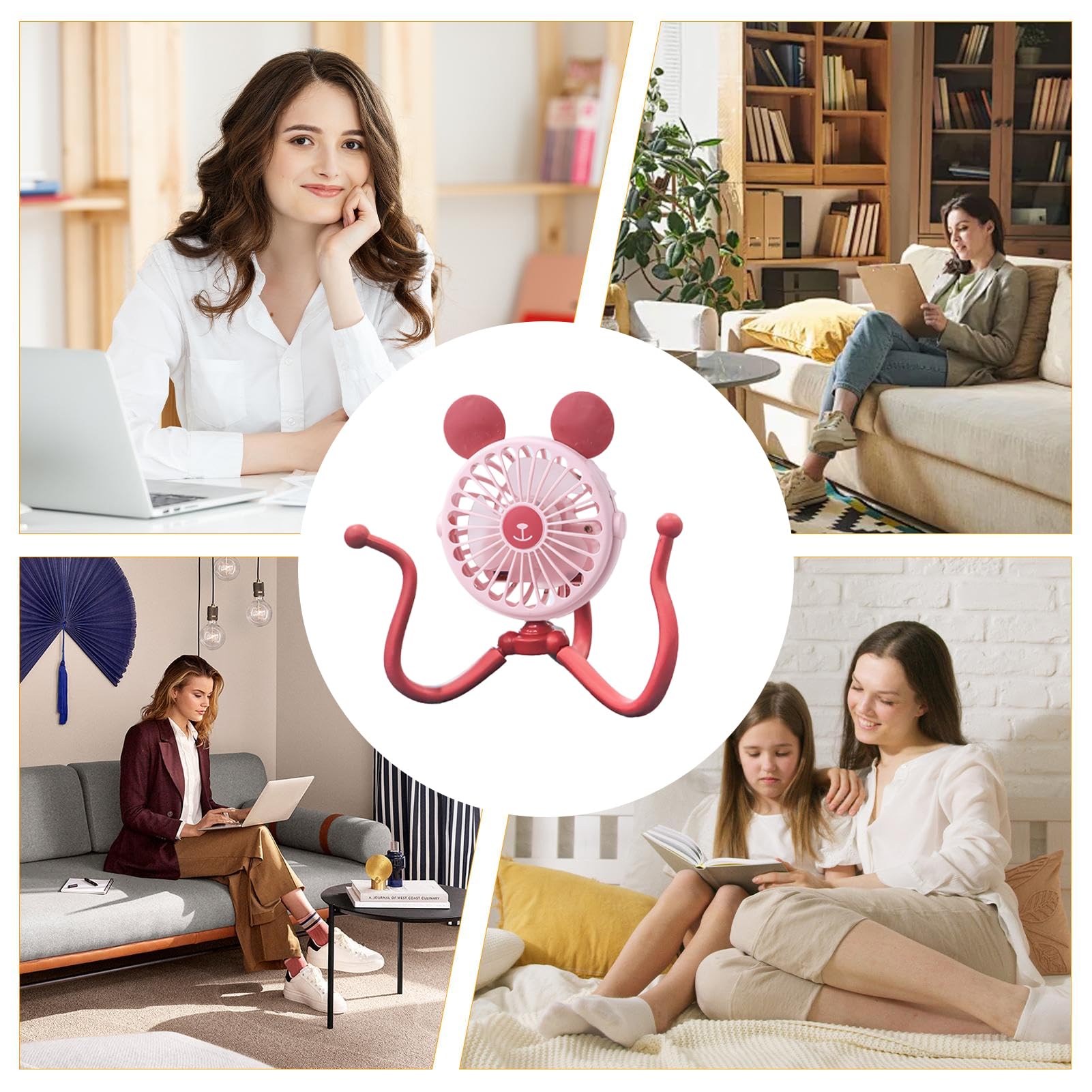 Octopus Stroller Fan - Portable Electric Cart Fan with Silent Operation for Baby Strollers, Shopping Carts & Beds | Perfect for Outdoor Walks, Grocery Trips & Nursery Comfort