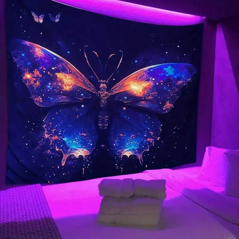 UV Blacklight Flashlight for Glow in The Dark Party, Halloween Decorations & Body Paint - Butterfly Design